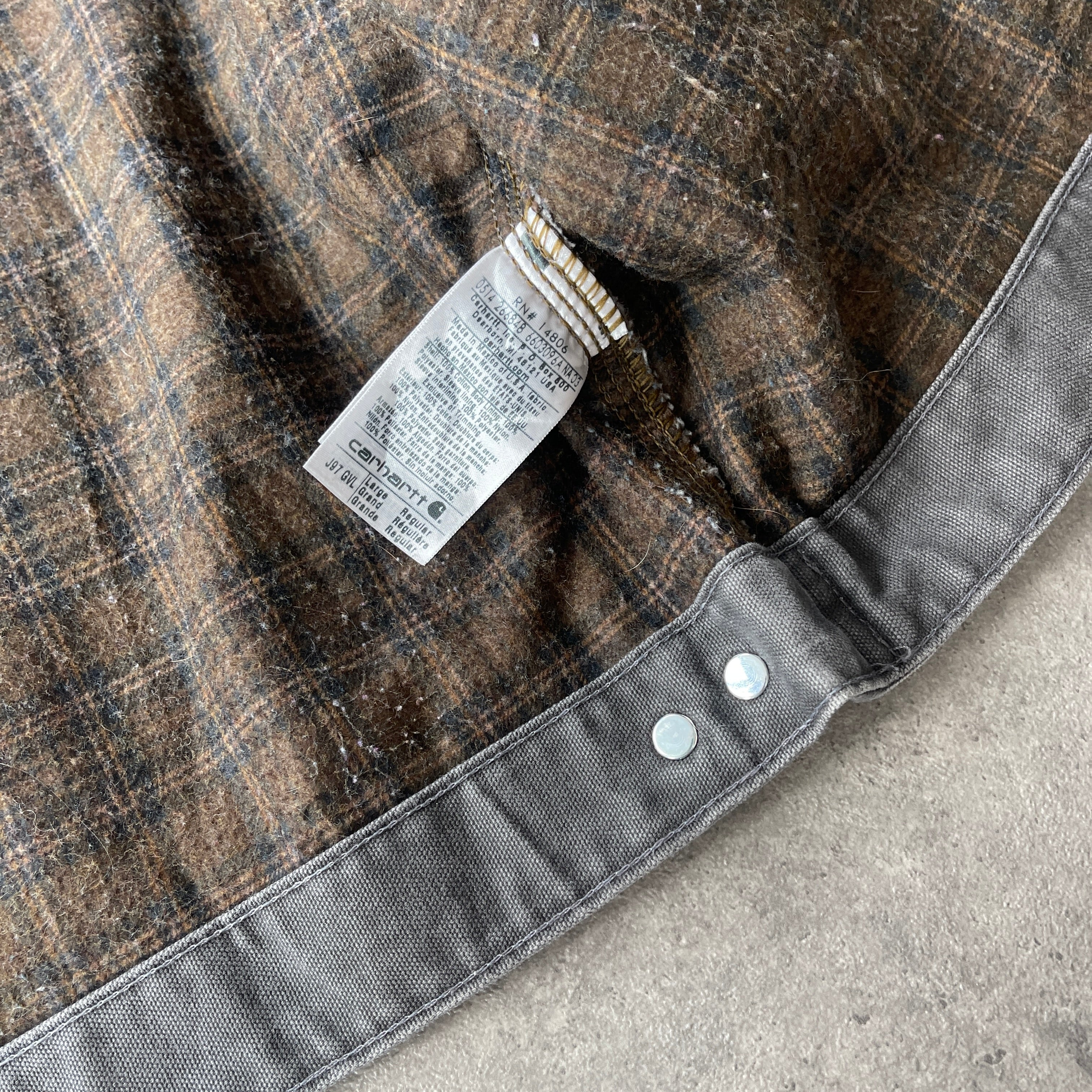 Carhartt 2014 J97 GVL heavyweight blanket lined Detroit jacket (L)