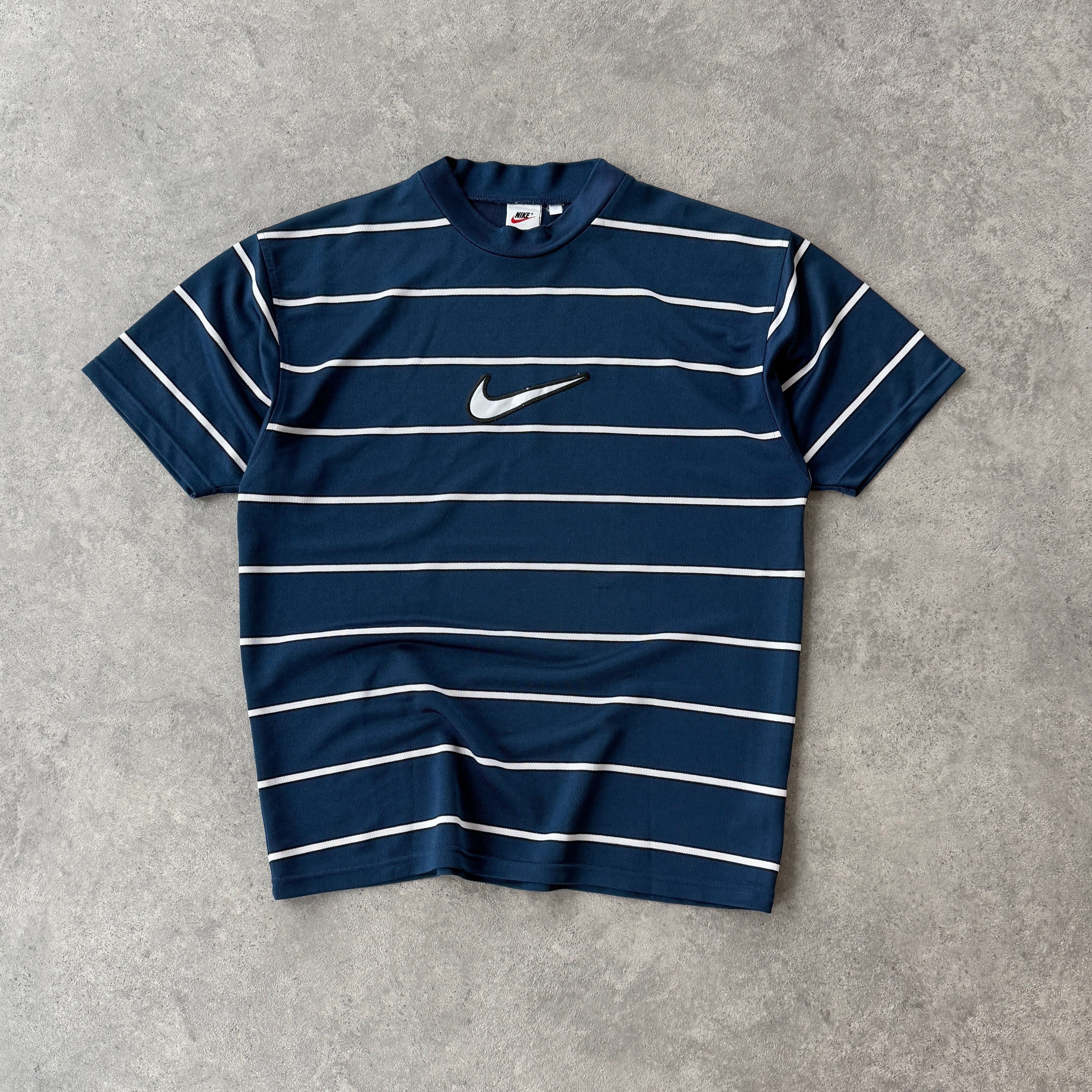 Nike RARE 1990s heavyweight striped technical t-shirt (L)