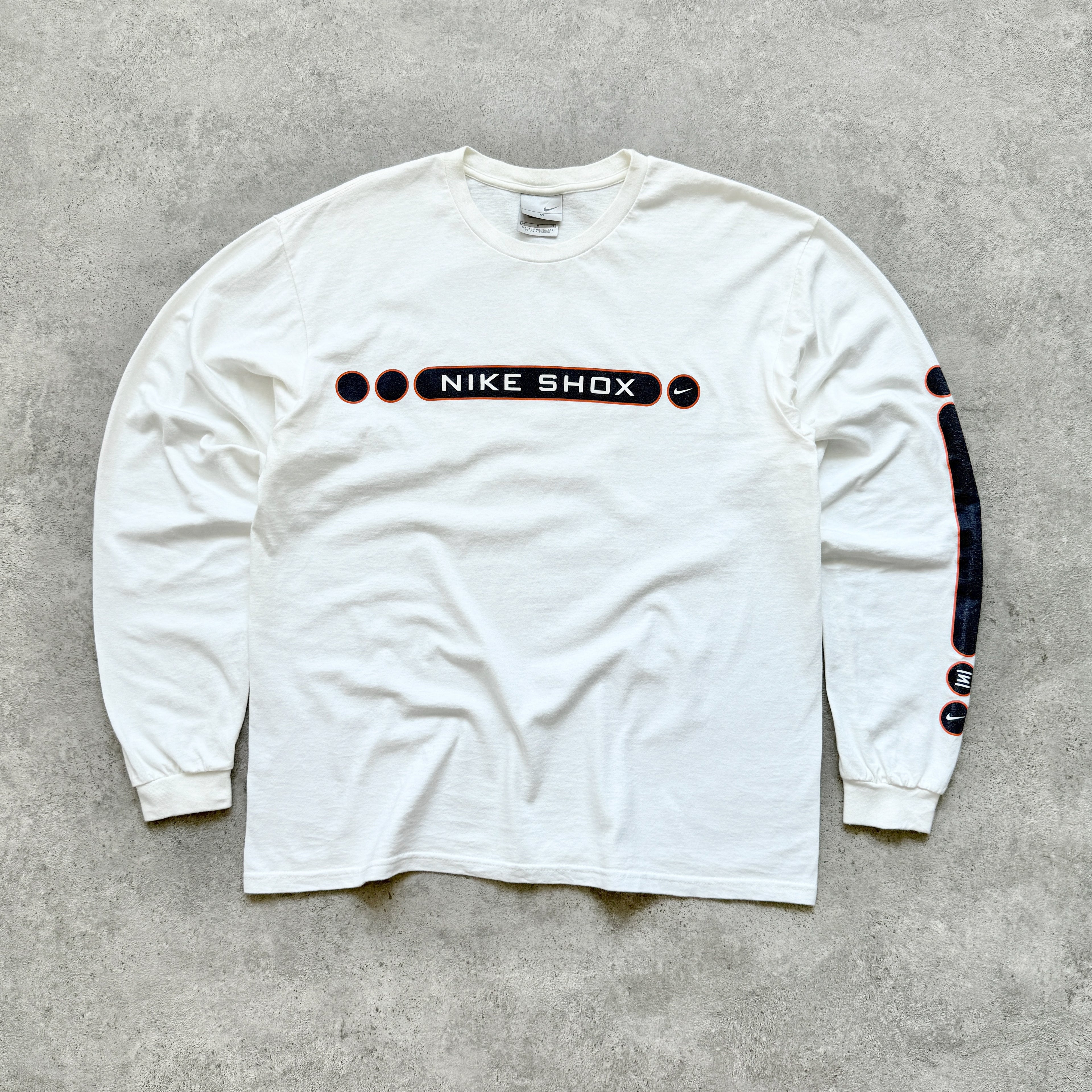 Nike SHOX RARE 2000s graphic spellout long sleeve t-shirt (M)