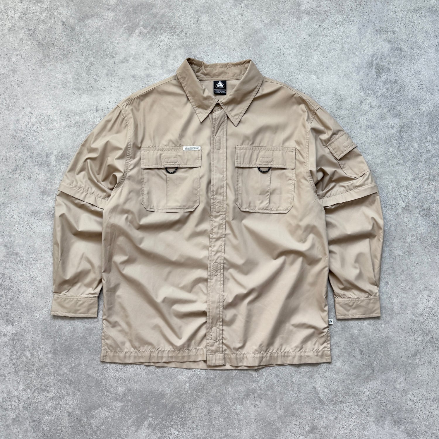Nike ACG 2000s lightweight nylon convertible technical combat shirt (L)