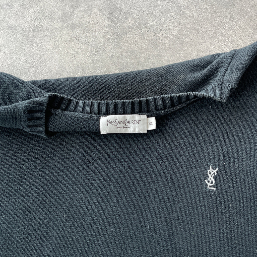 YSL 2000s heavyweight black knitted jumper (XL) Linear Store