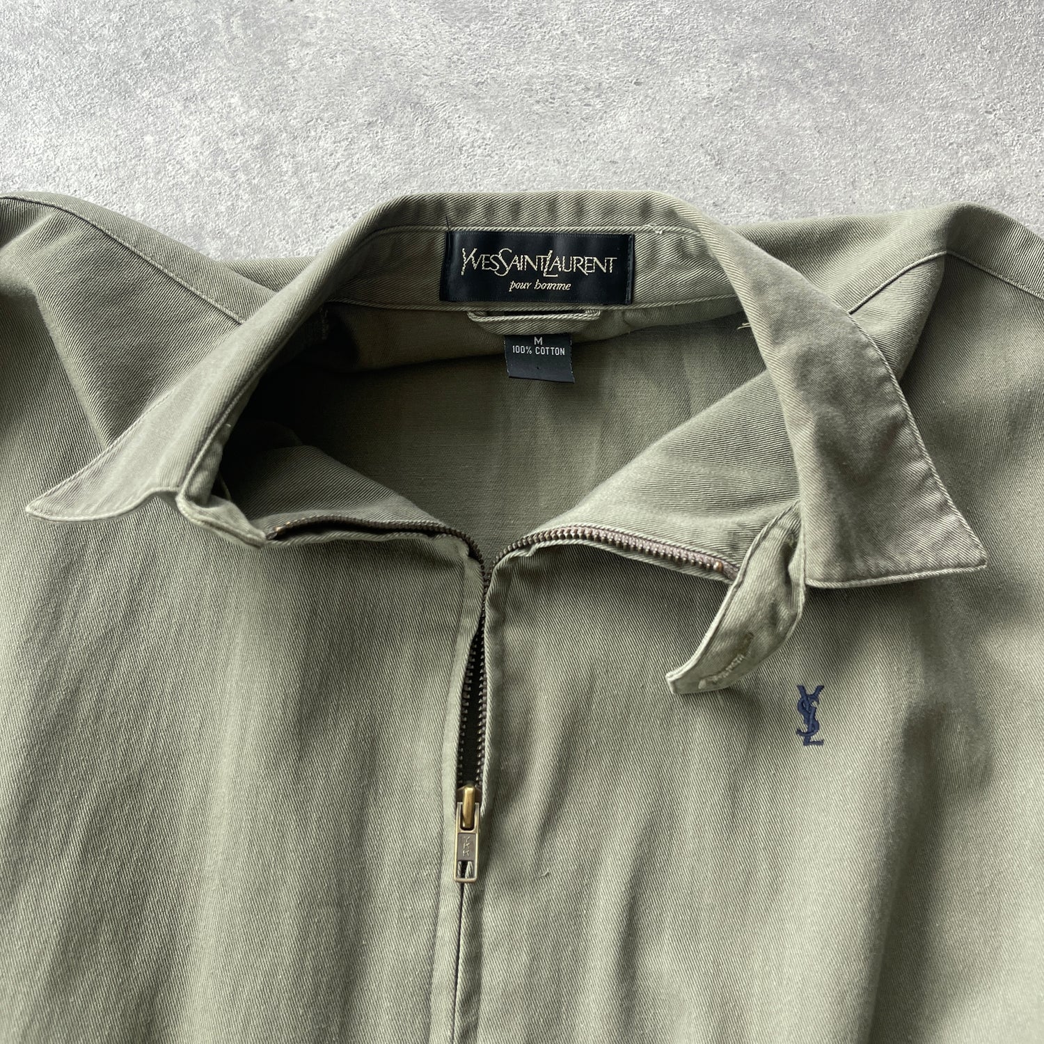 YSL 1993 heavyweight embroidered harrington jacket (M)