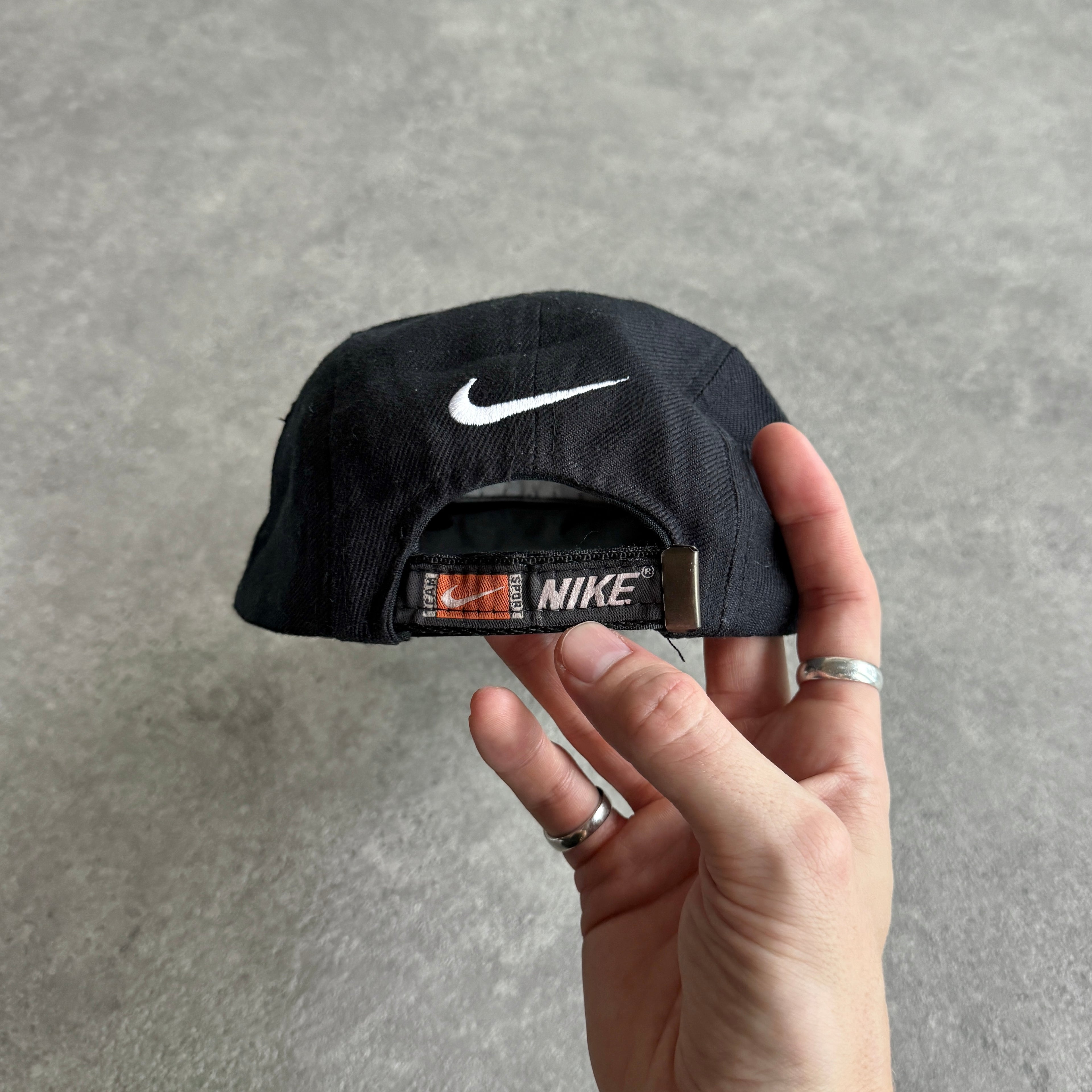 Nike Sport RARE 1990s spellout rubber logo embroidered cap