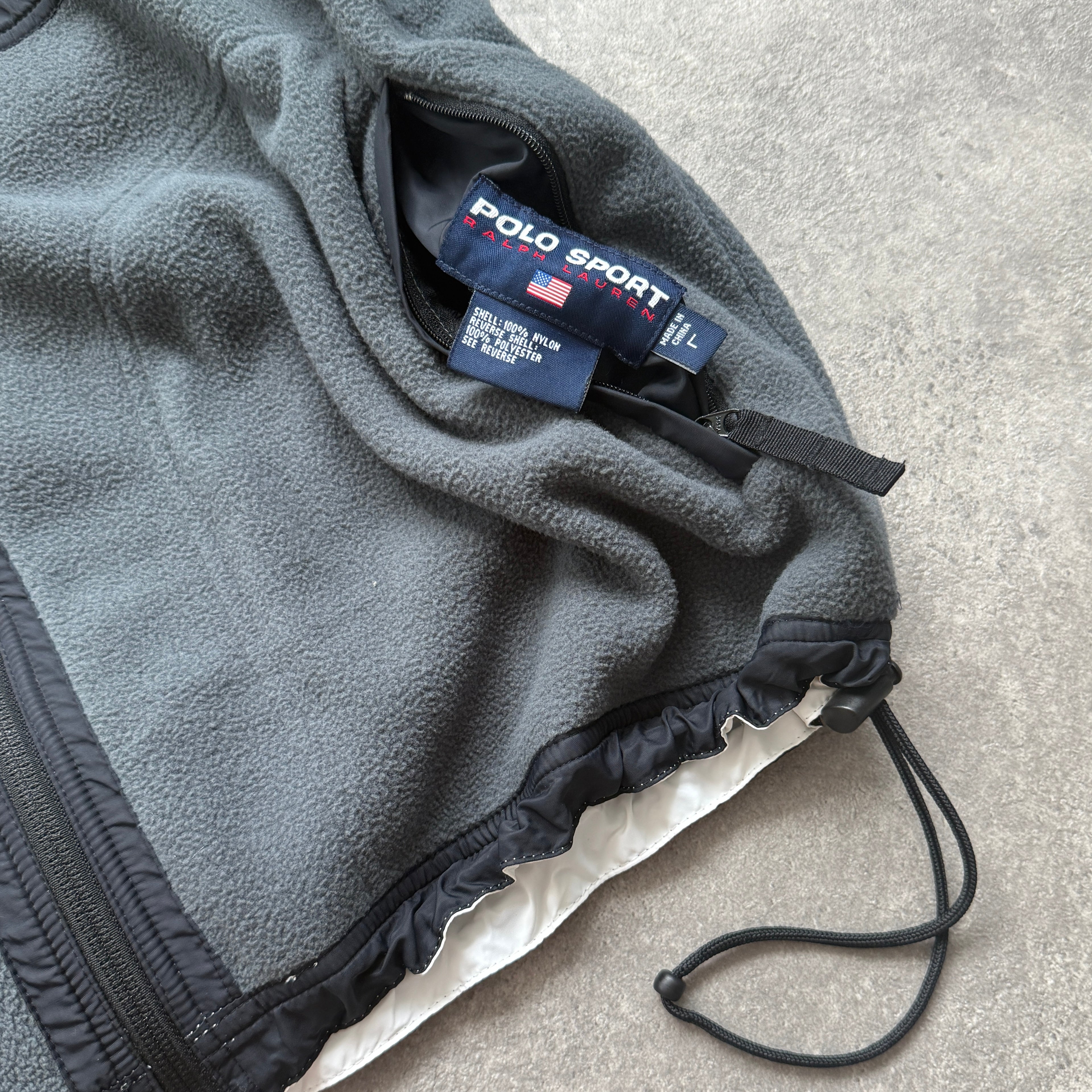 Polo Sport Ralph Lauren 1990s reversible polartec fleece jacket (L)