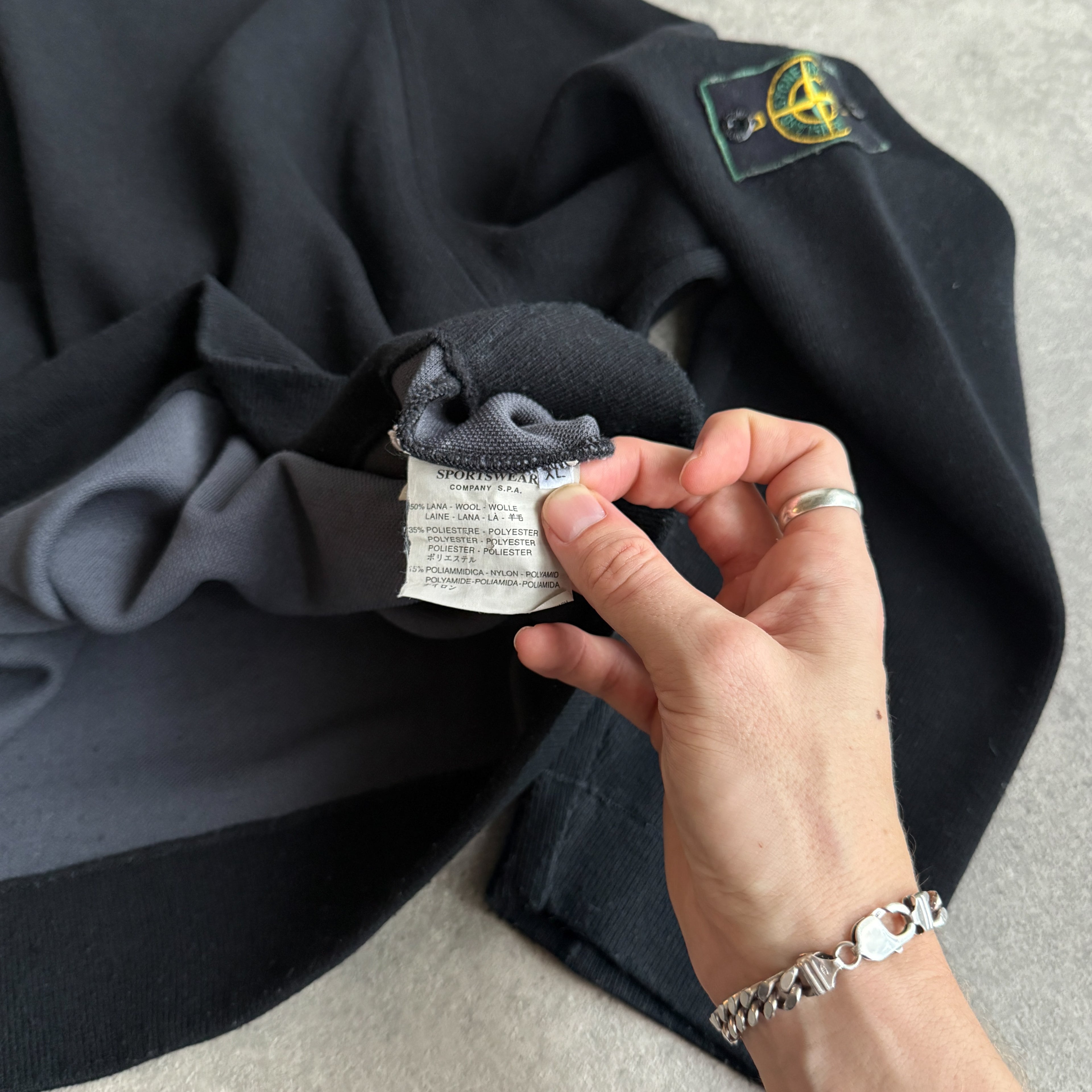 Stone Island RARE A/W 1998 heavyweight mock neck knitted jumper (XL)