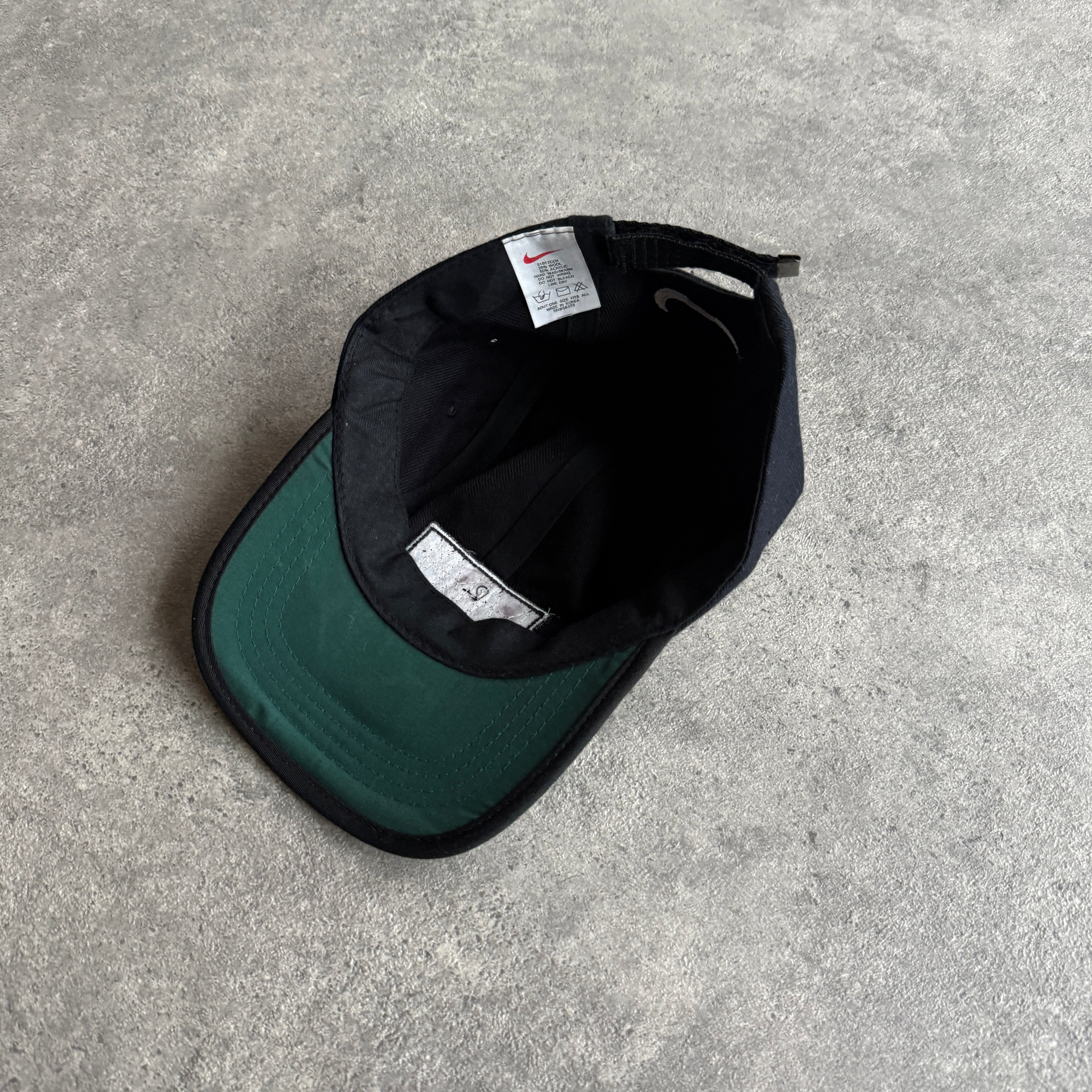 Nike Sport RARE 1990s spellout rubber logo embroidered cap