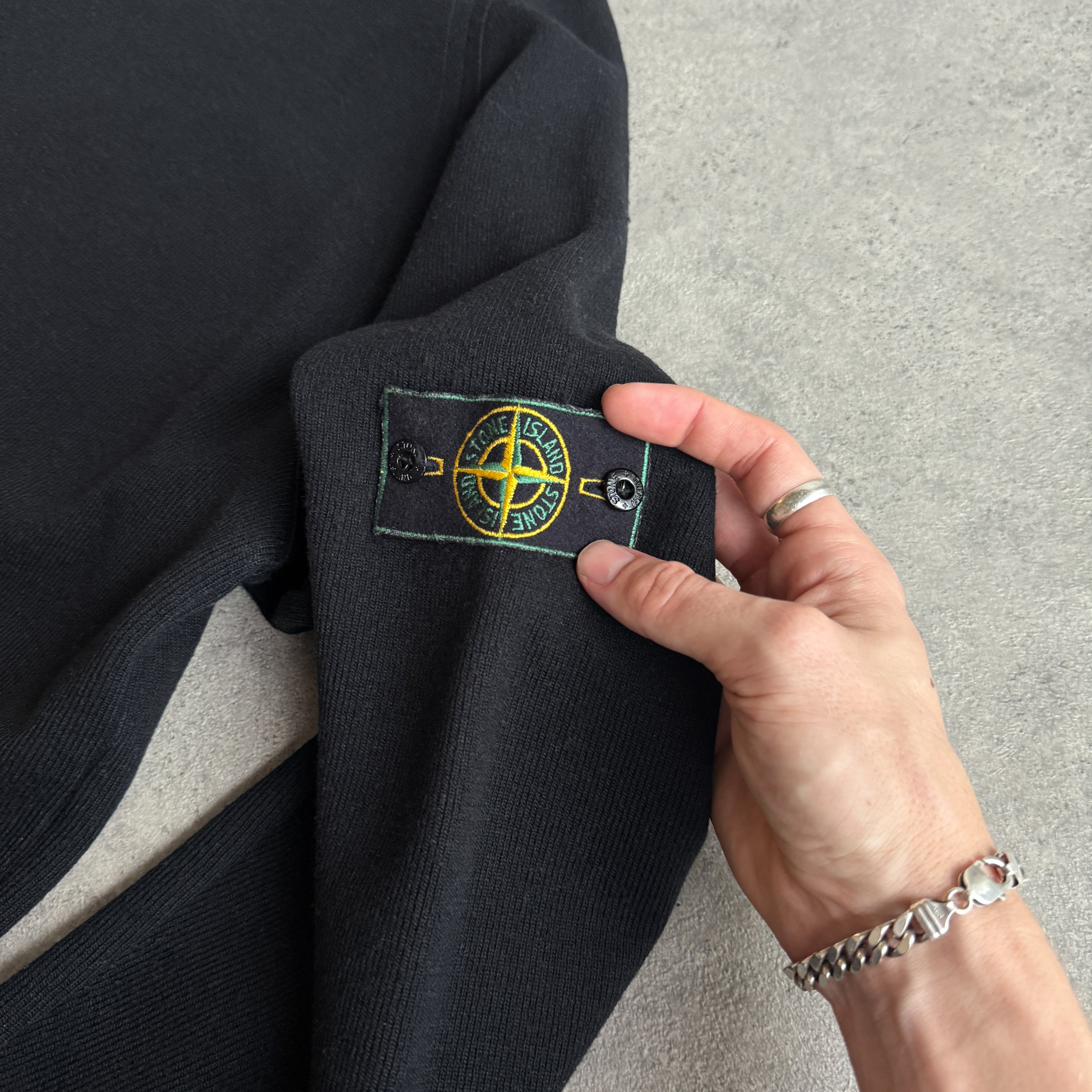 Stone Island RARE A/W 1998 heavyweight mock neck knitted jumper (XL)