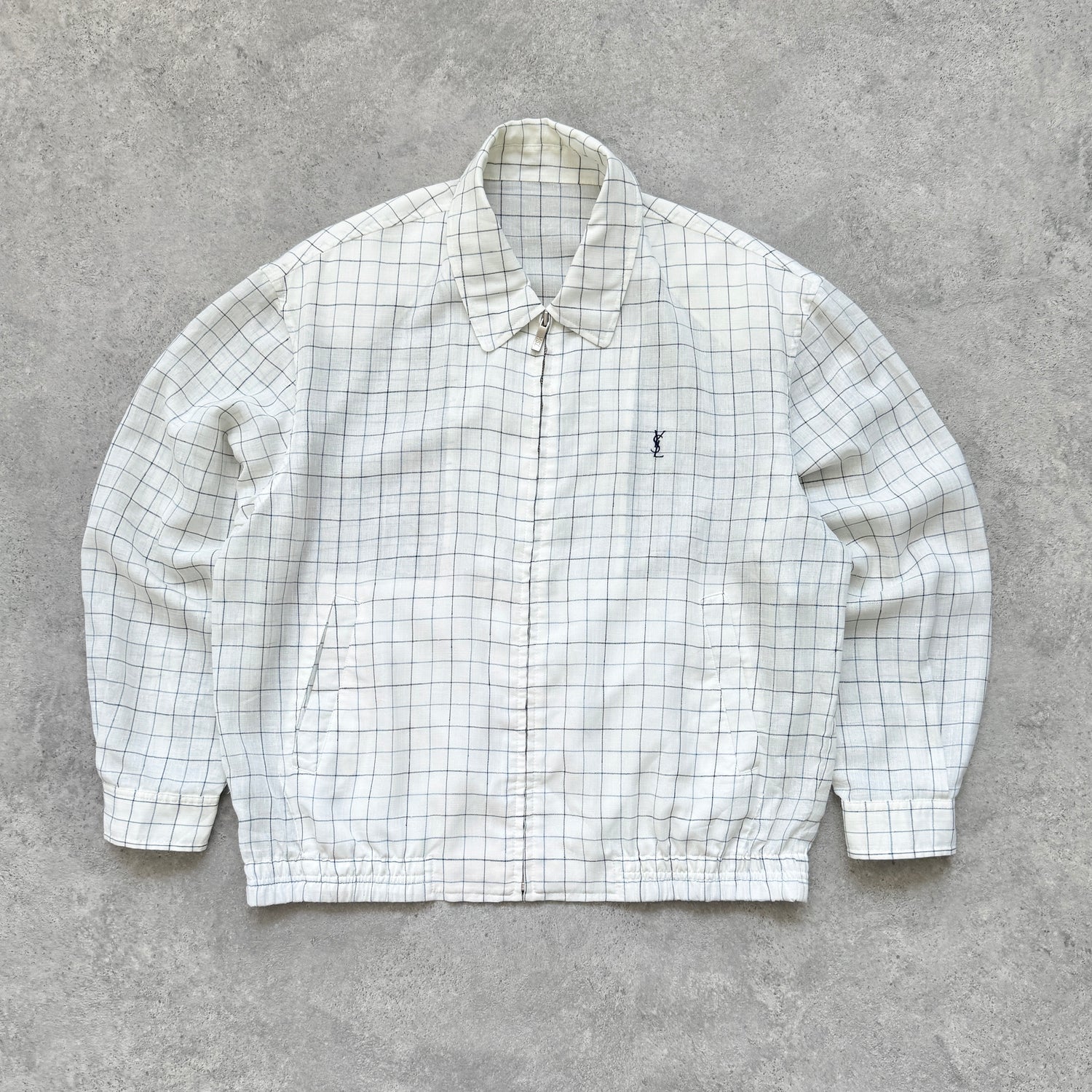 YSL 2000s lightweight check harrington jacket (L)