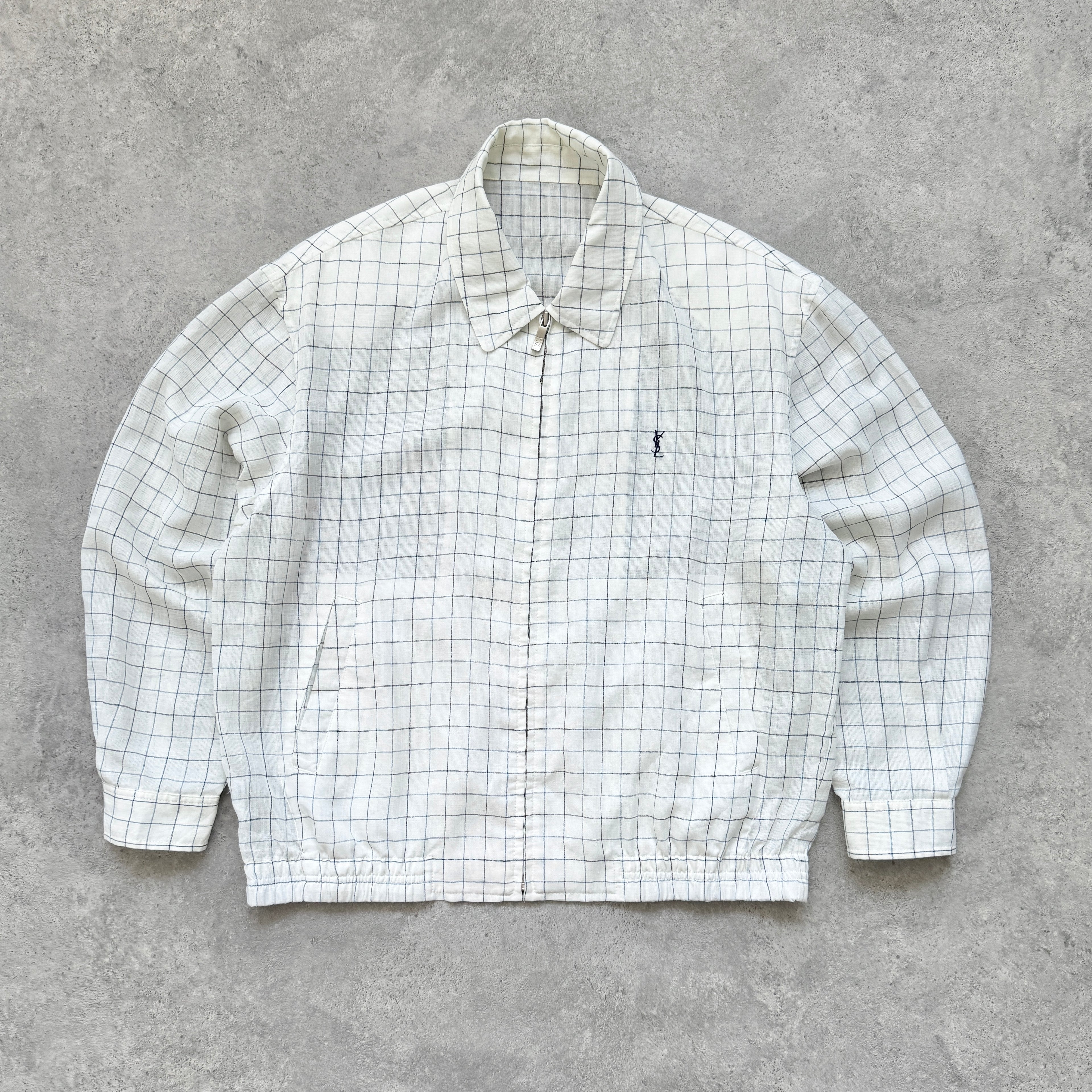YSL 2000s lightweight check harrington jacket (L)