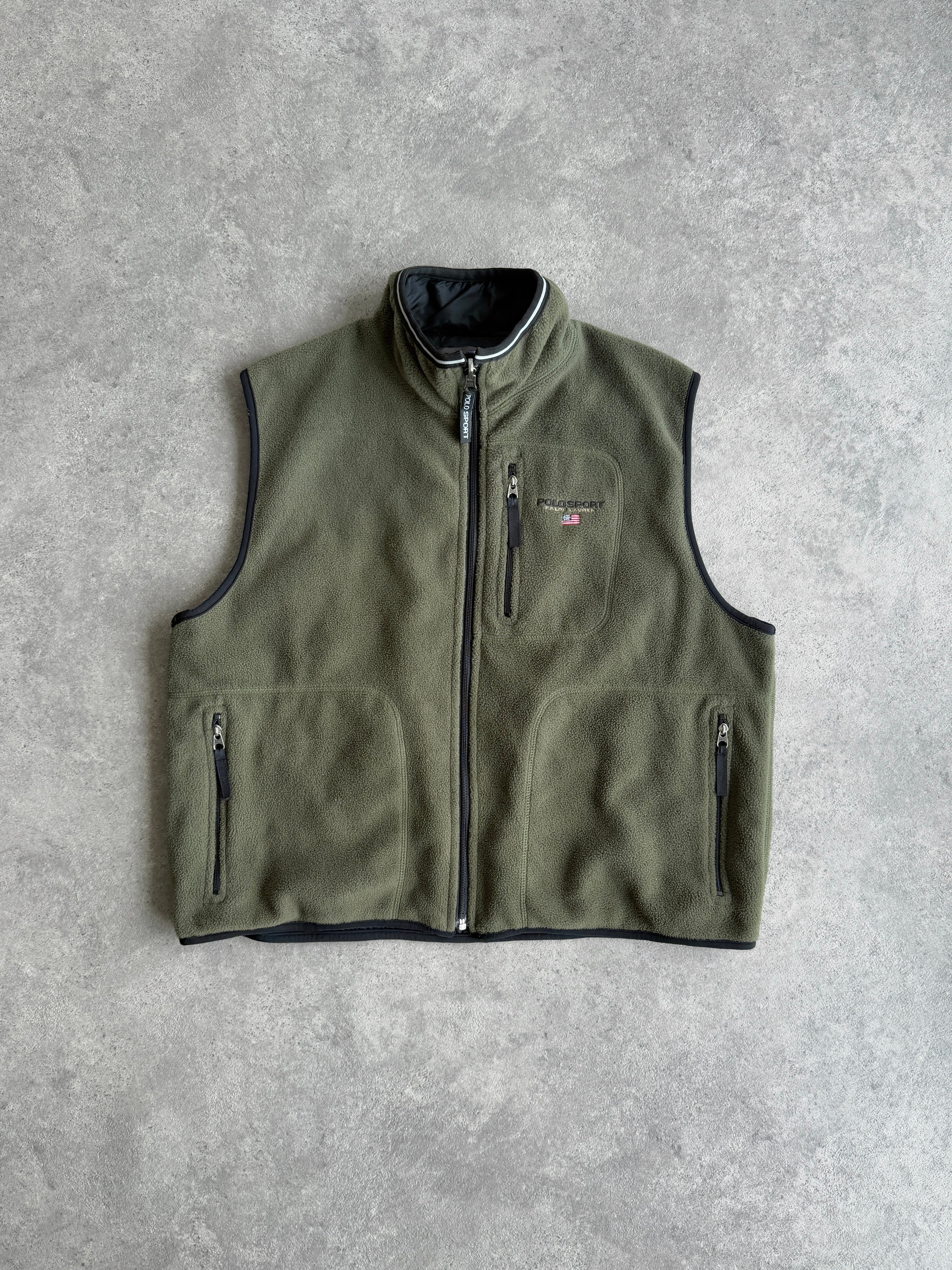 polo sport ralph lauren 1990s reversible technical fleece, fleece side front view