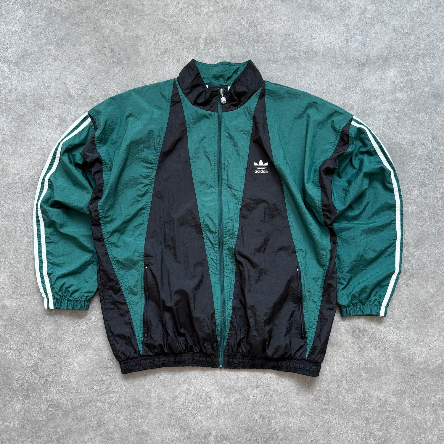 Adidas 1990s lightweight colour block shell jacket (L)