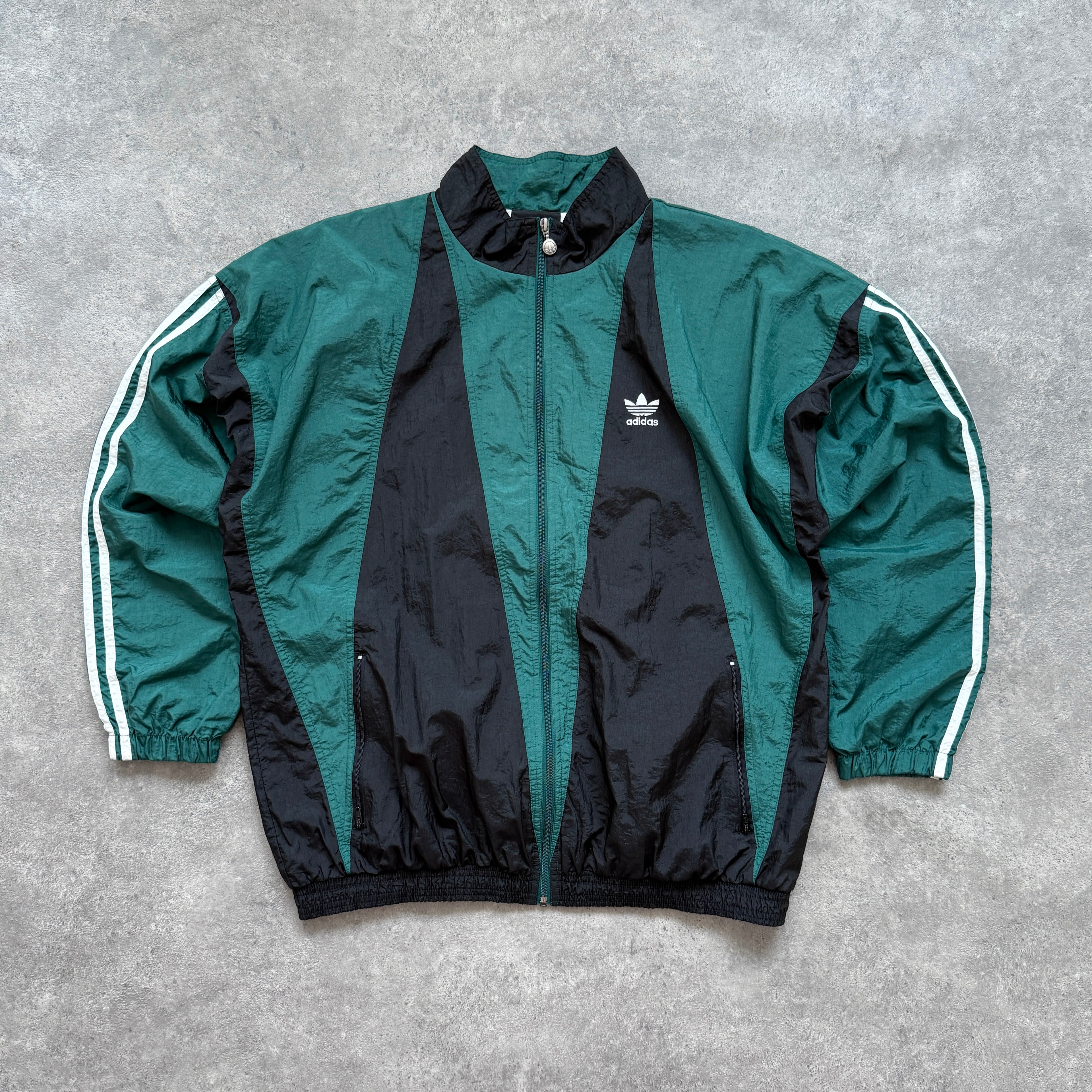 Adidas 1990s lightweight colour block shell jacket (L)