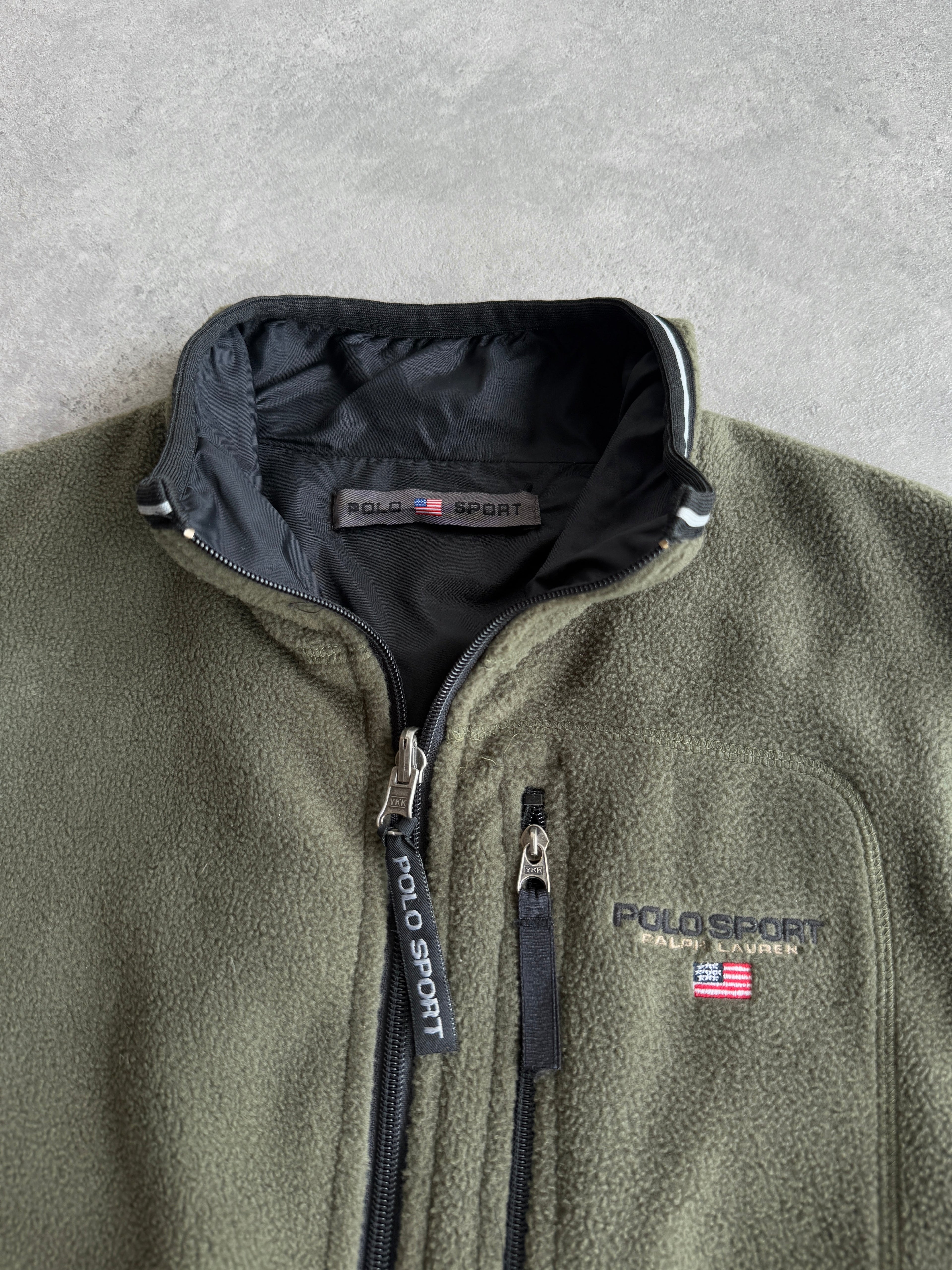 polo sport ralph lauren 1990s reversible technical fleece, nylon side back view
