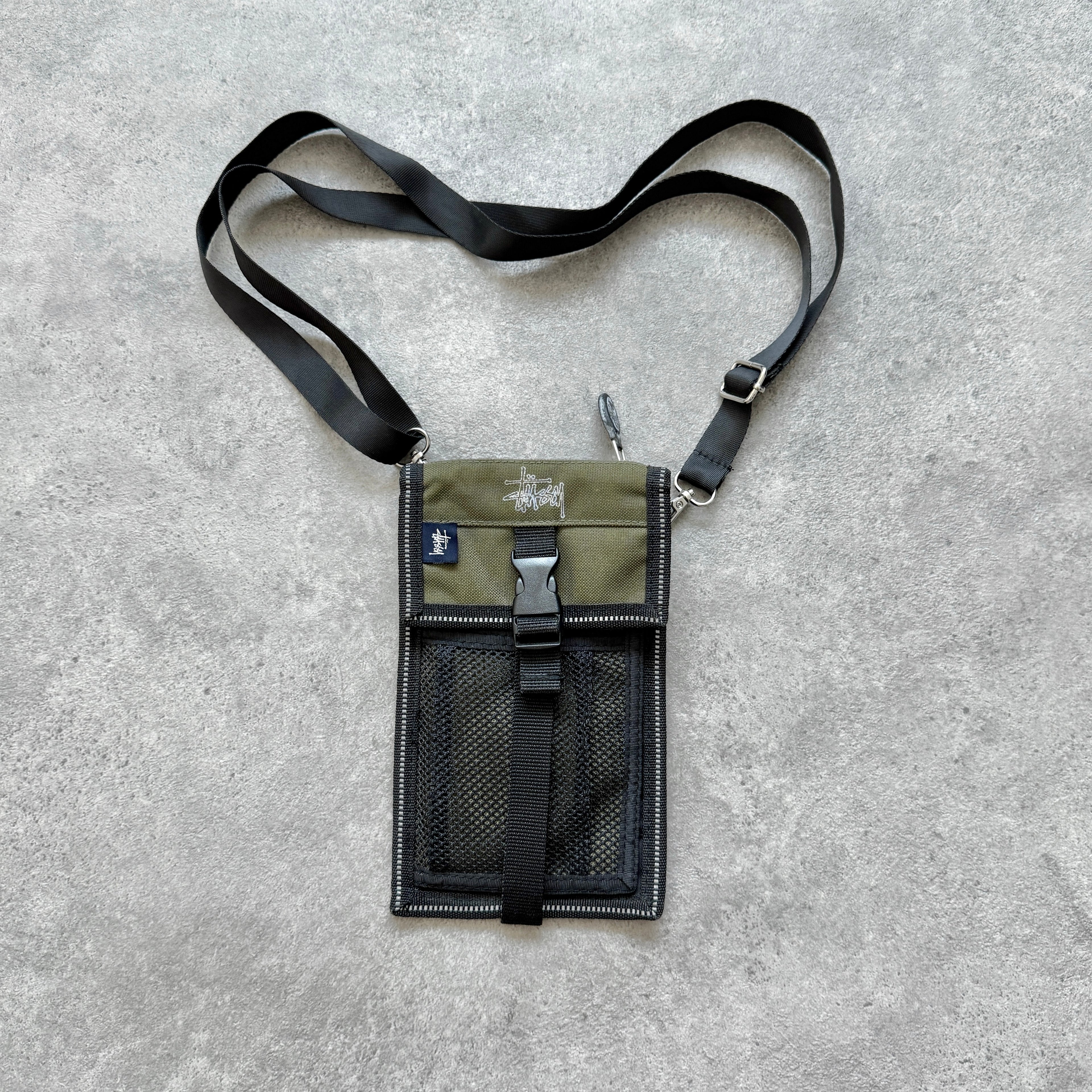Stussy 1990s technical mesh pouch cross body bag (10”x6”)