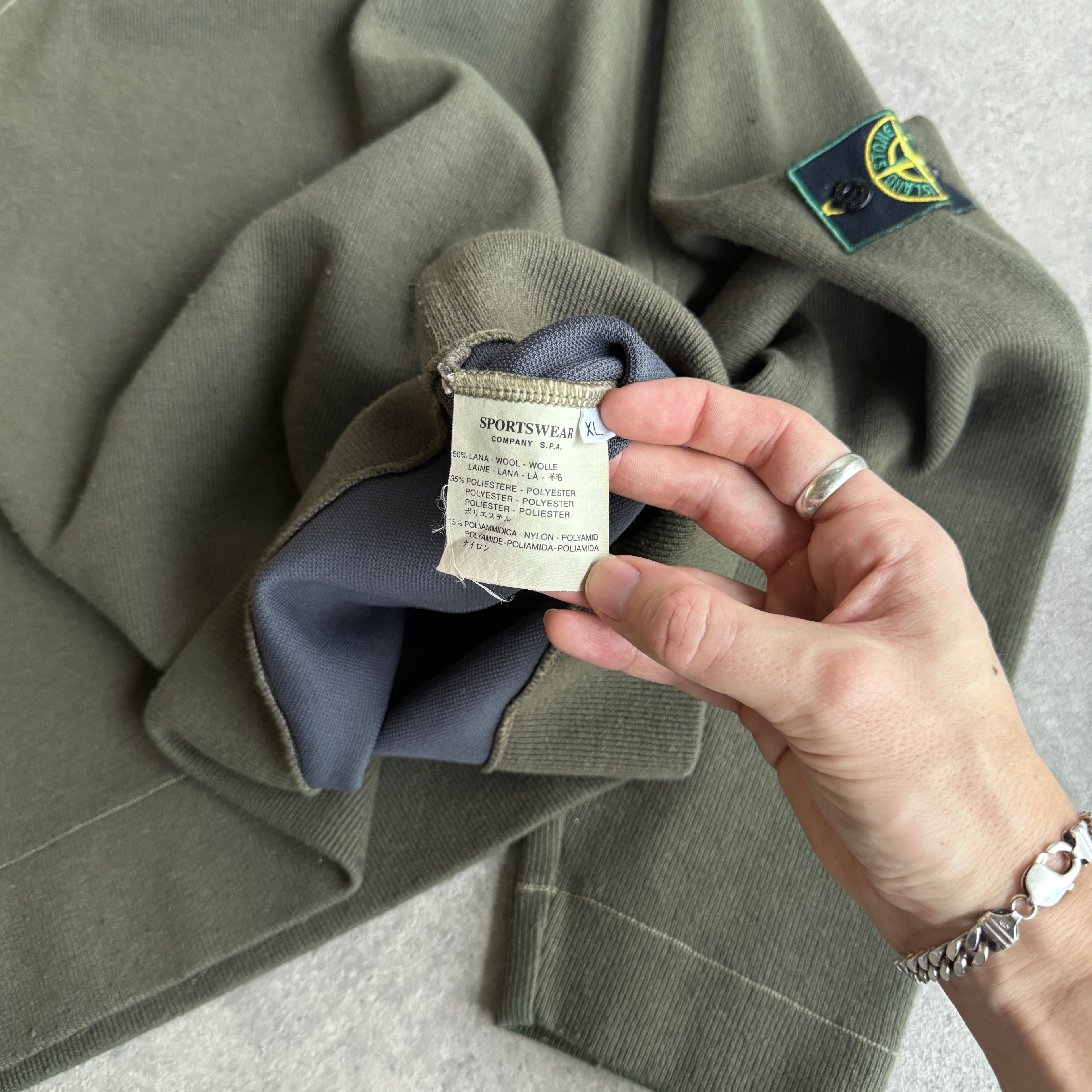 Stone Island RARE A/W 1998 heavyweight mock neck knitted jumper (XL)