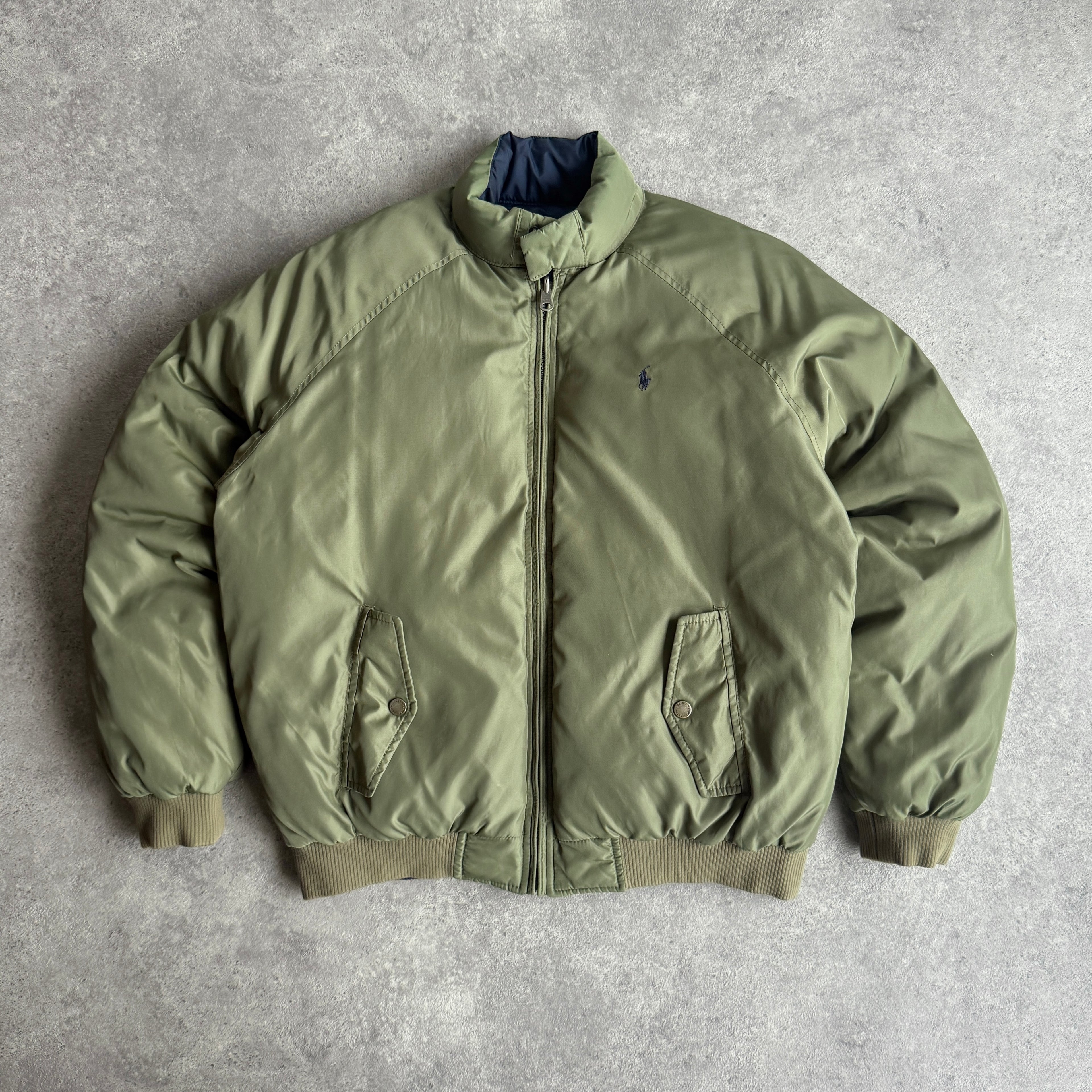 Ralph Lauren 1990s reversible down fill heavyweight puffer jacket (M)