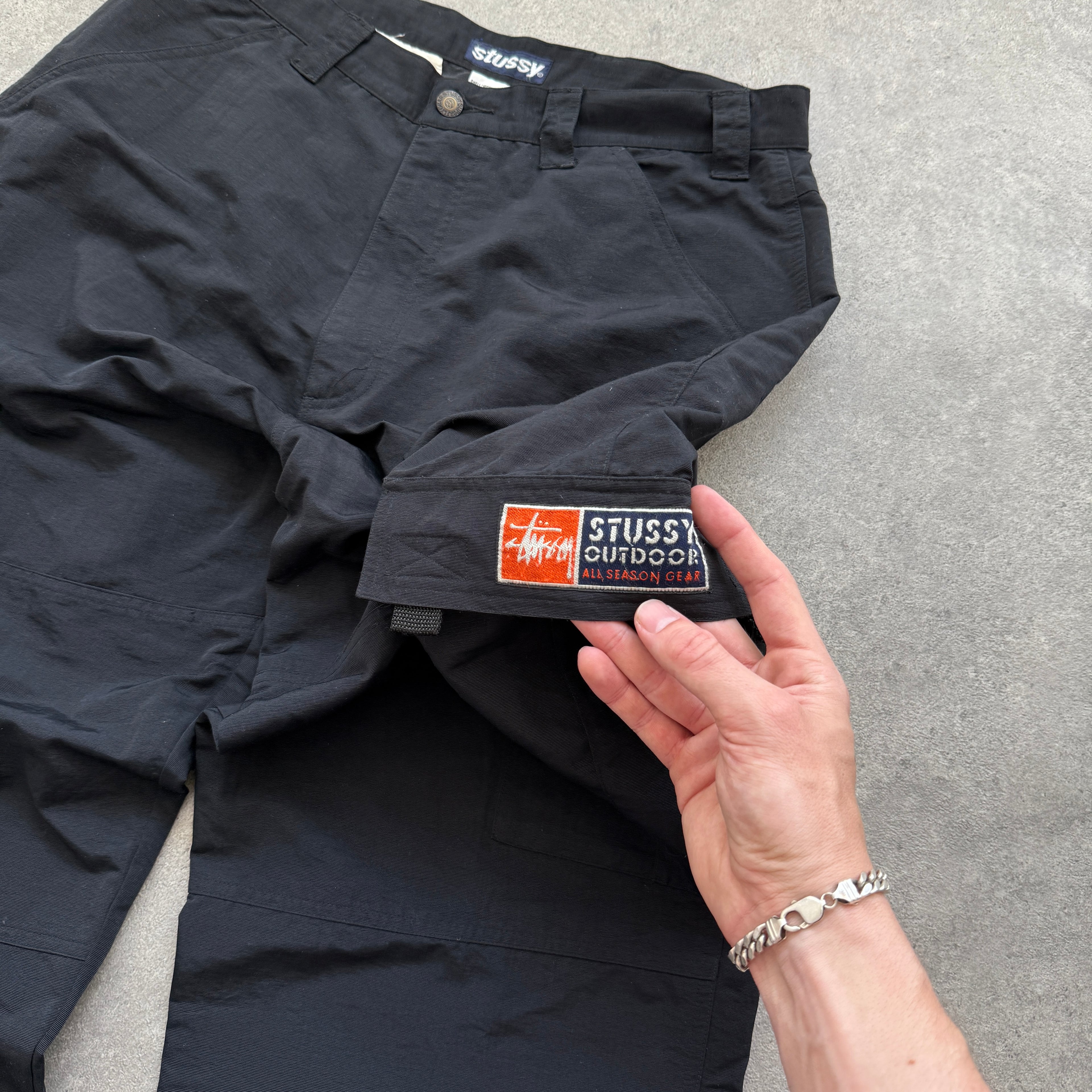 Stussy Outdoor 1990s technical wide leg cargo pants (XL)