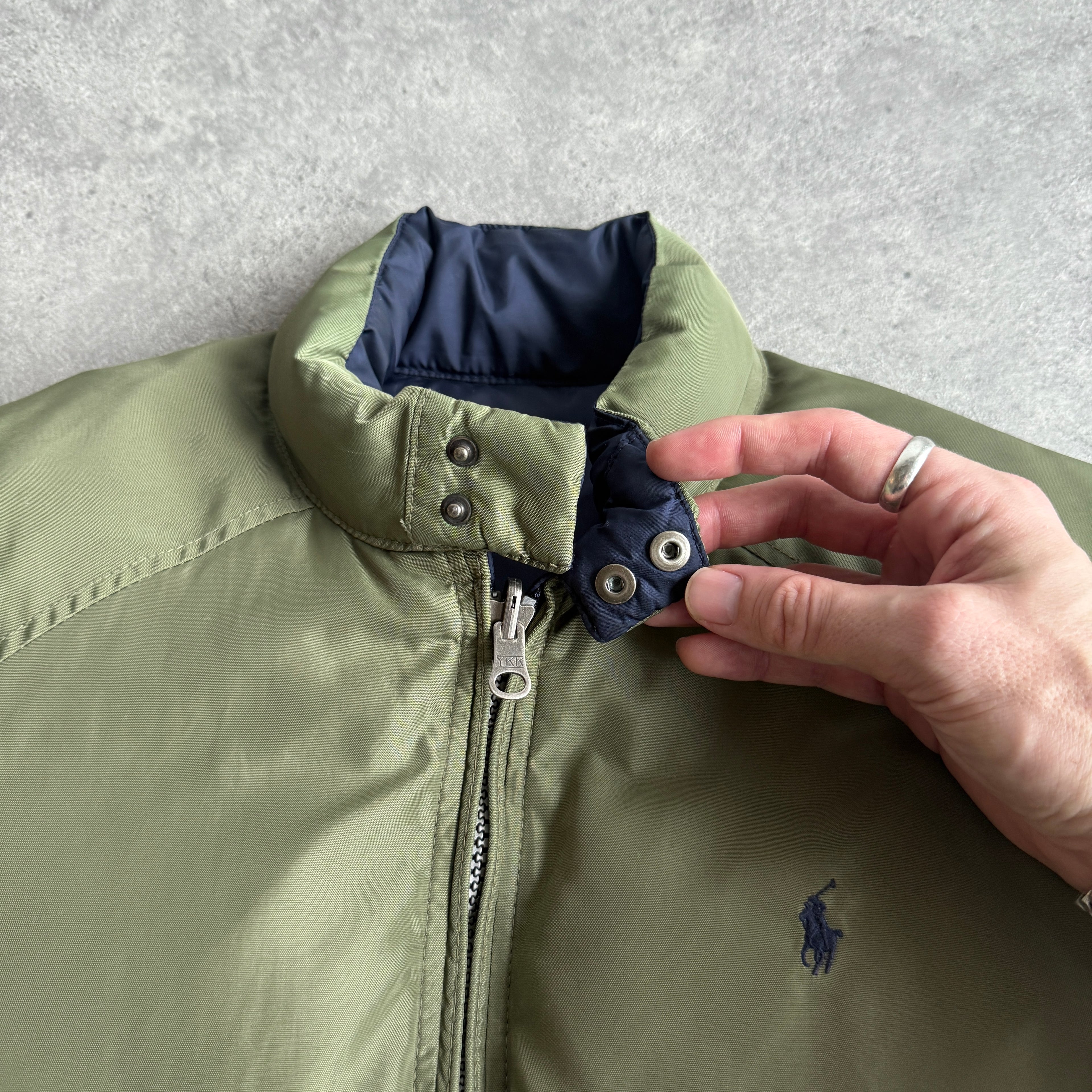 Ralph Lauren 1990s reversible down fill heavyweight puffer jacket (M)