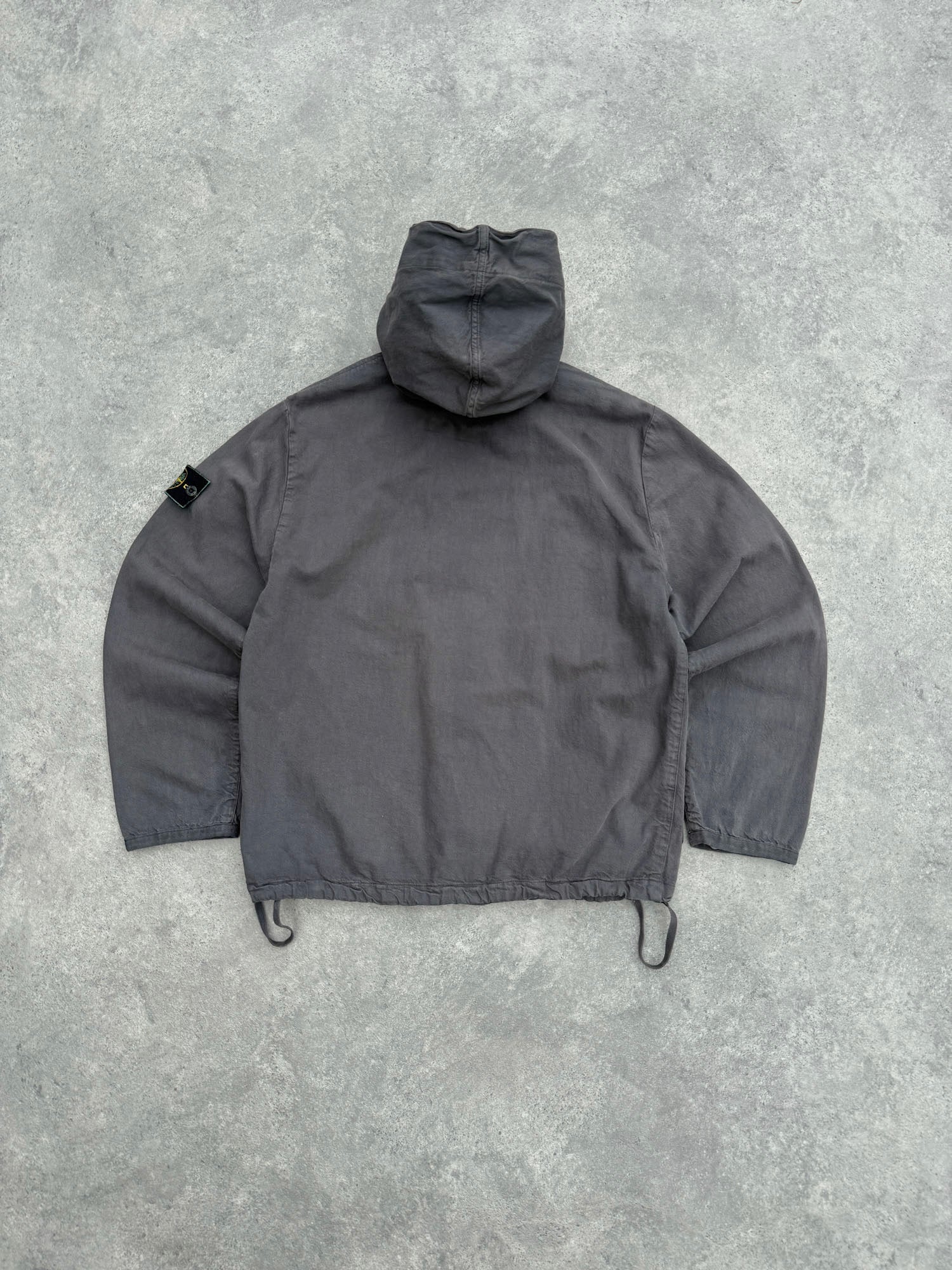 stone island s/s 1999 garment dyed hooded jacket, hem toggle detail