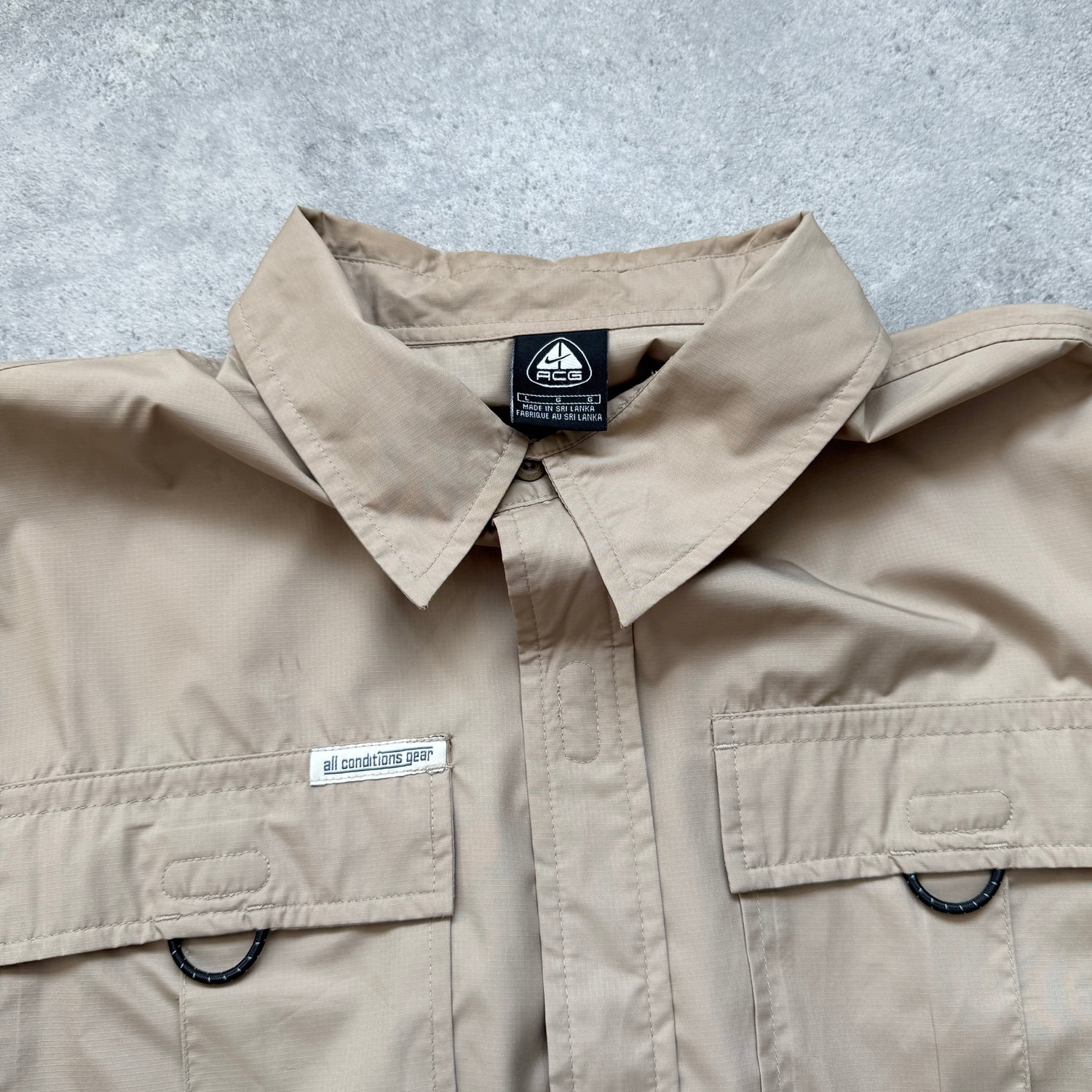 Nike ACG 2000s lightweight nylon convertible technical combat shirt (L)