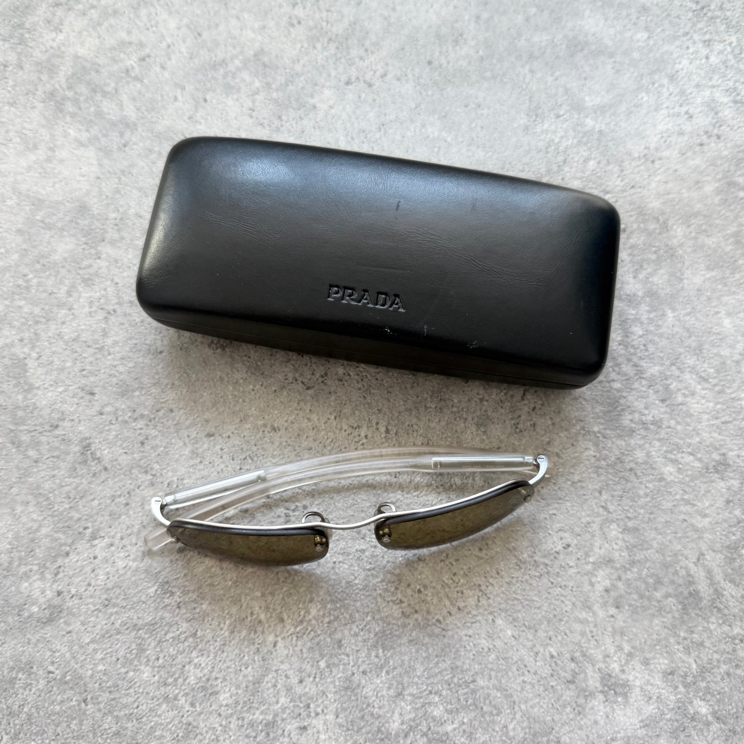 Prada 2000’s chrome/clear frame sunglasses