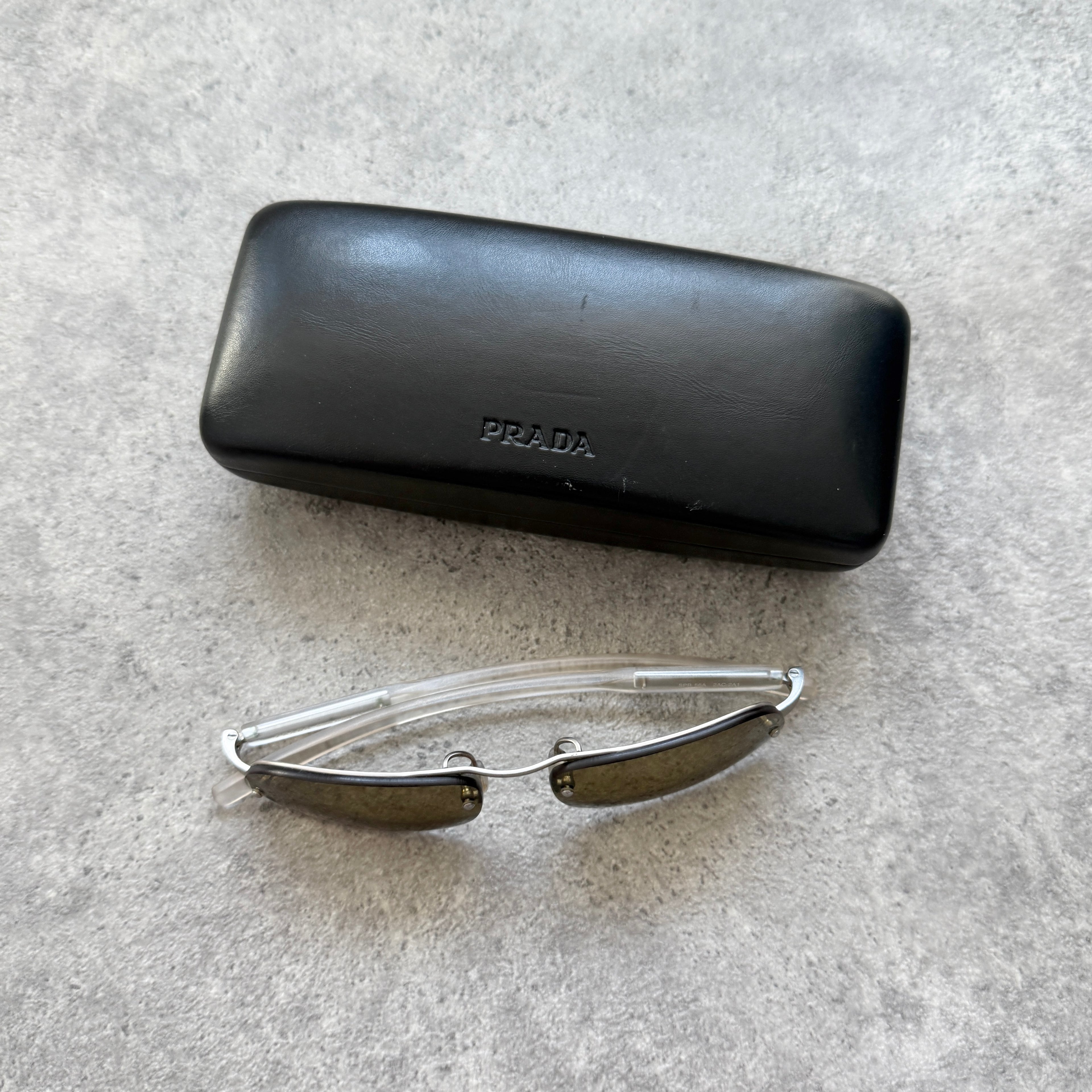 Prada 2000’s chrome/clear frame sunglasses