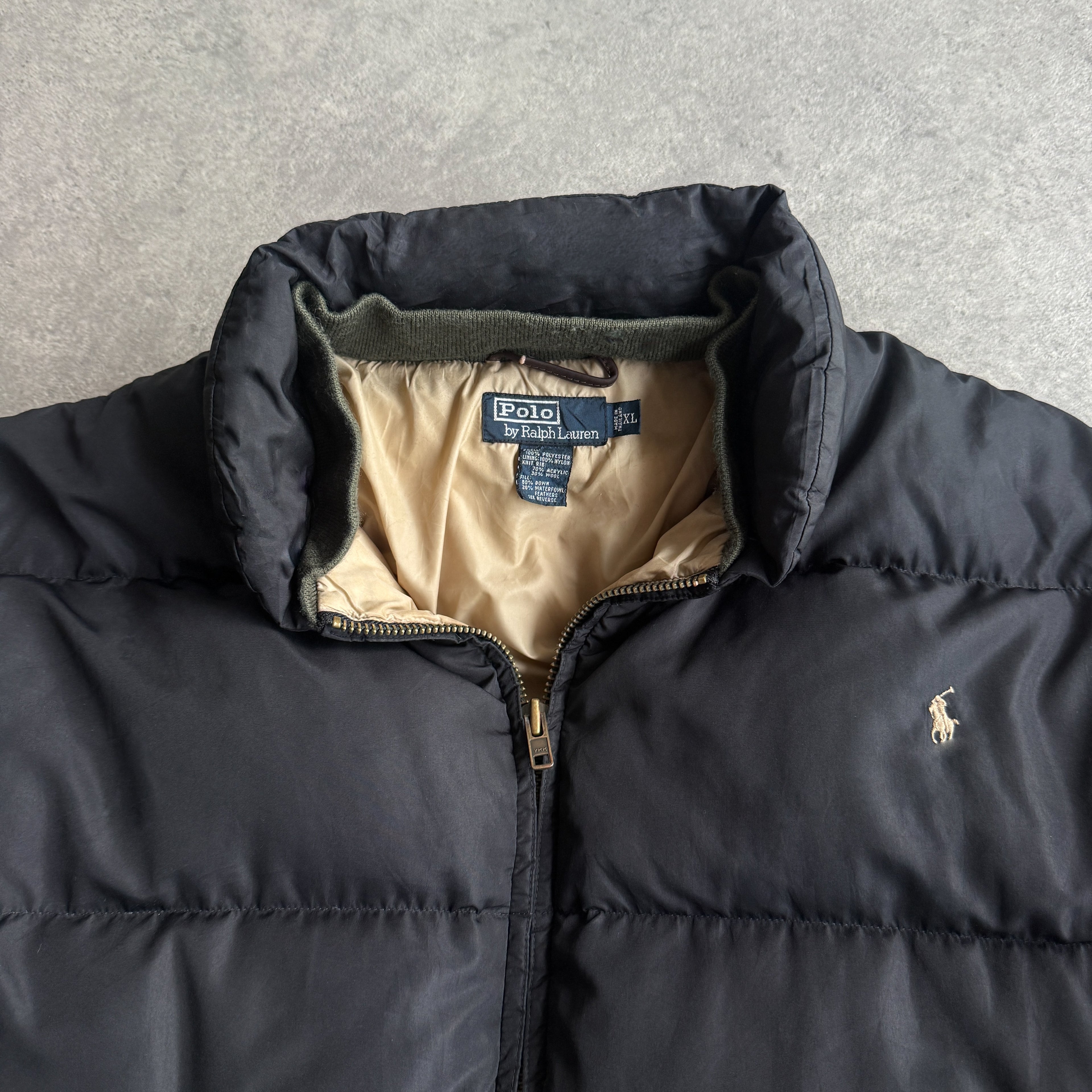 Ralph Lauren 1990s heavyweight down fill bomber puffer jacket (XL)