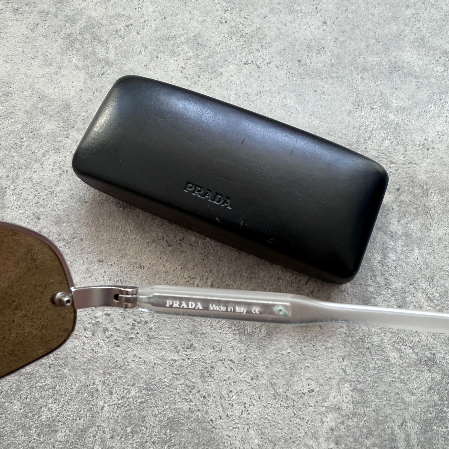 Prada 2000’s chrome/clear frame sunglasses