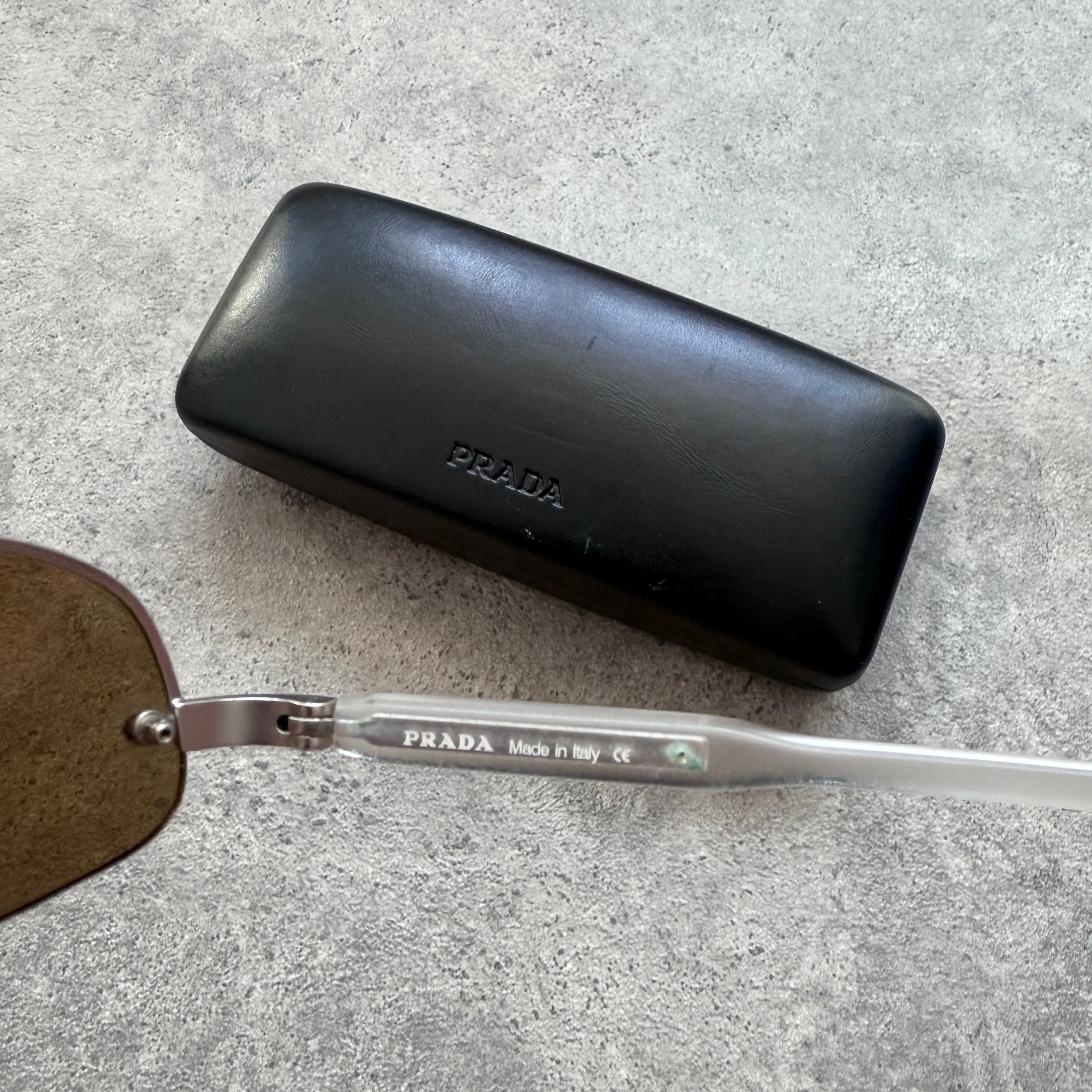 Prada 2000’s chrome/clear frame sunglasses