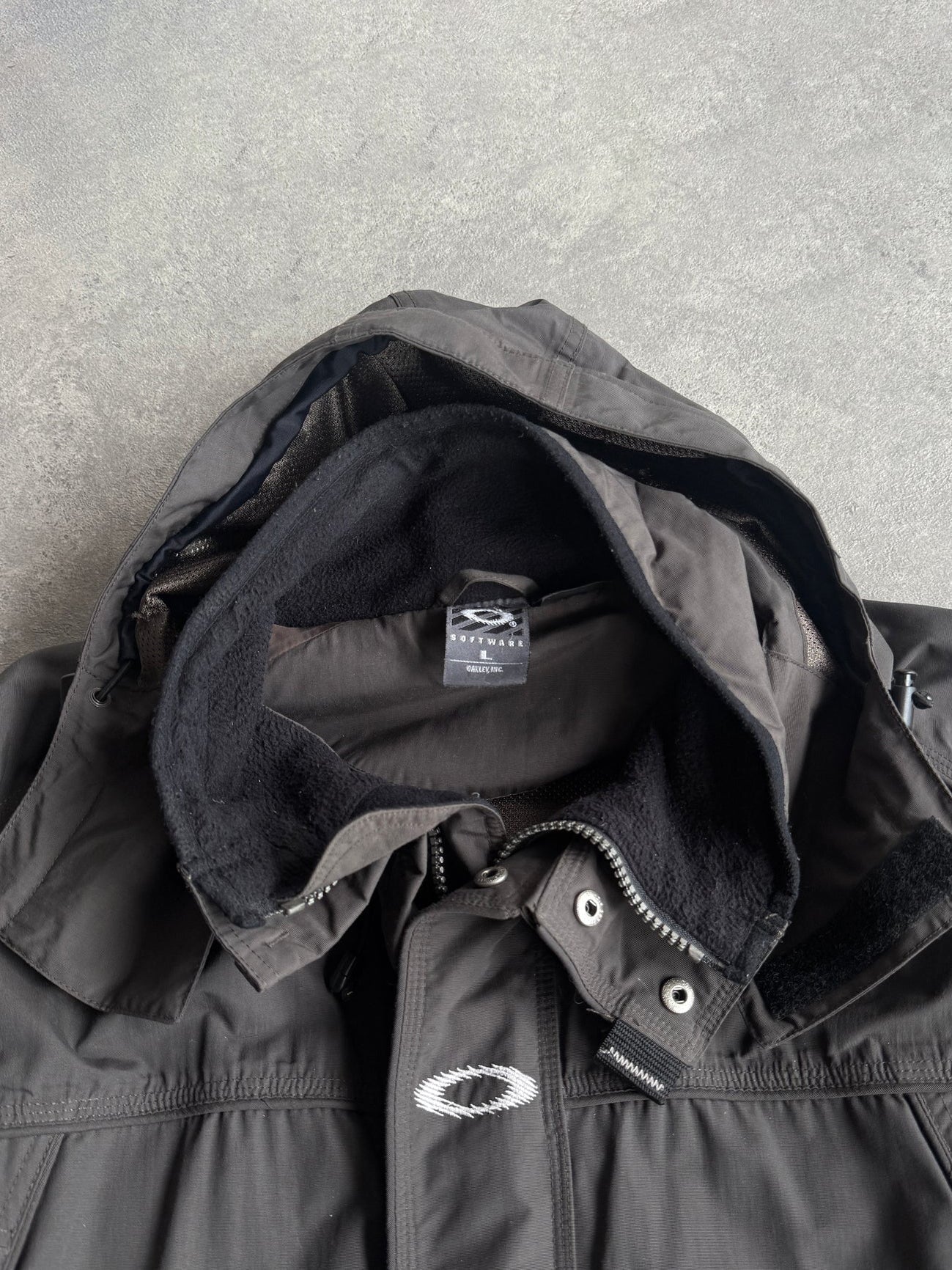 oakley software 2000s heavyweight technical jacket, hood and collar detail