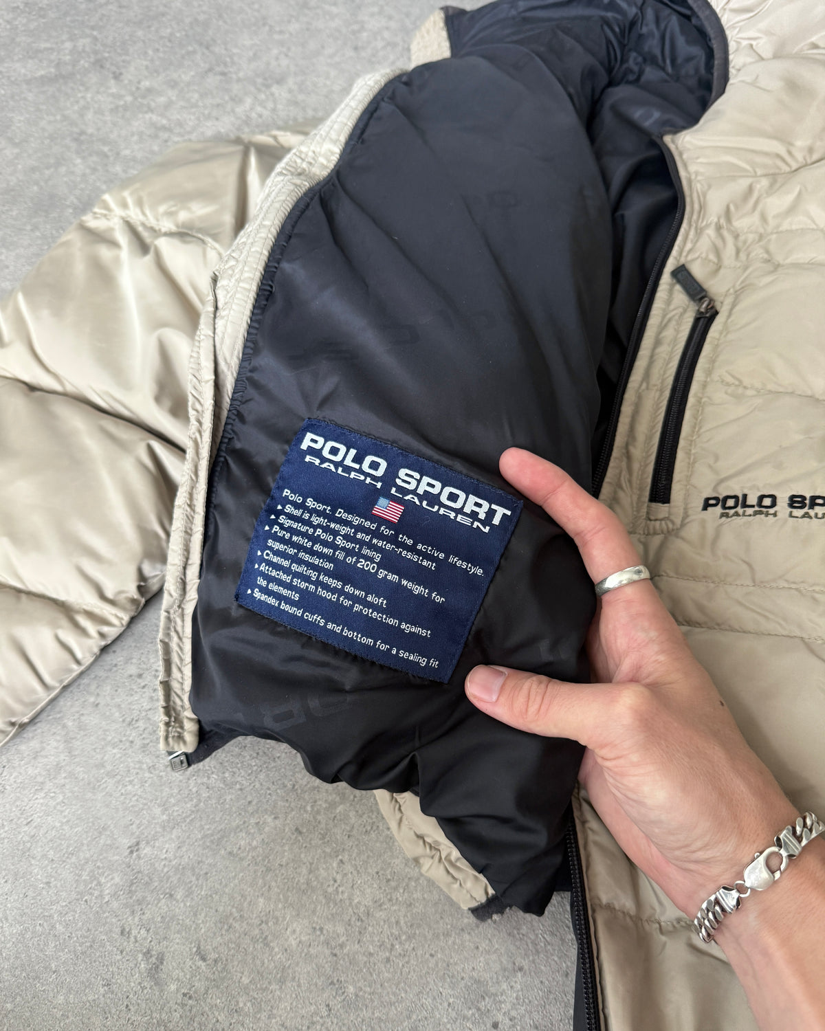 polo sport ralph lauren 1990s technical balaclava puffer jacket (l)