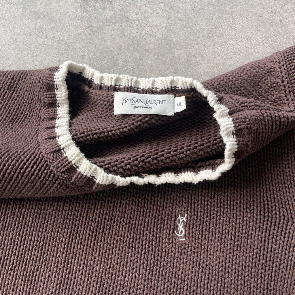 YSL RARE 2000s heavyweight knitted jumper (XXL) Linear Store