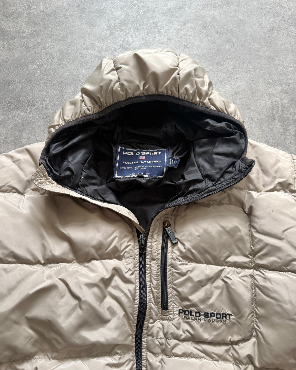 polo sport ralph lauren 1990s technical balaclava puffer jacket (l)