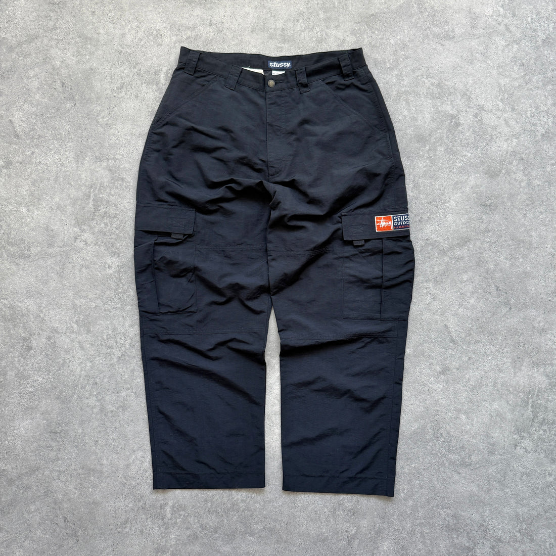 Stussy Outdoor 1990s technical wide leg cargo pants (XL)