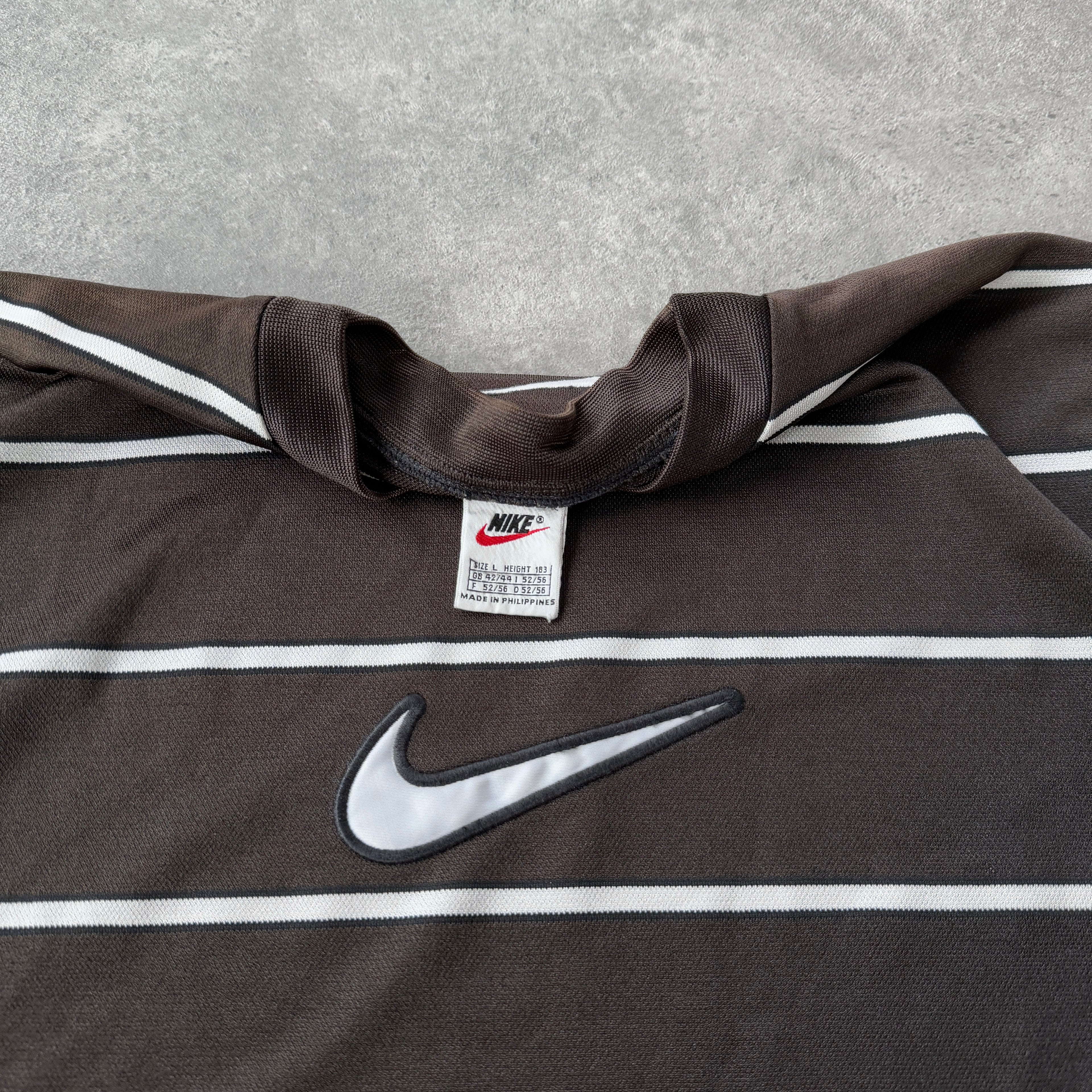 Nike RARE 1990s heavyweight striped t-shirt (L)