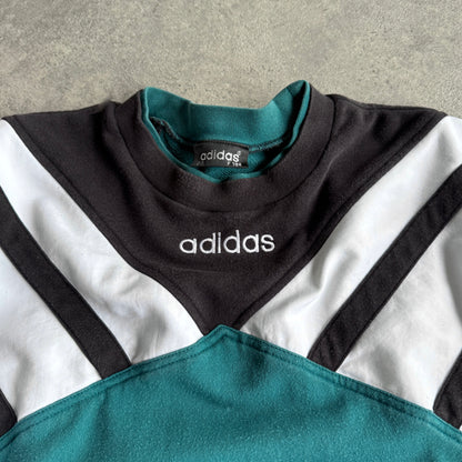 Adias 1990s heavyweight colour block embroidered sweatshirt (L)