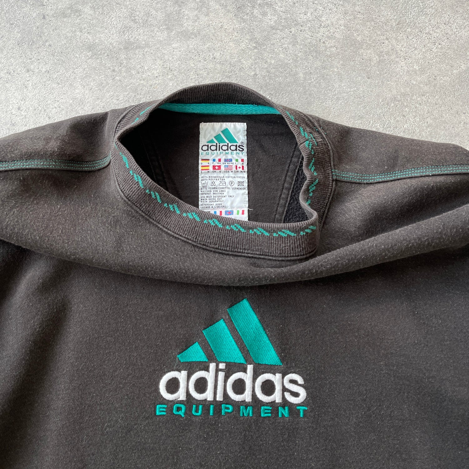 Adidas Equipment 1990s heavyweight embroidered sweatshirt (M)