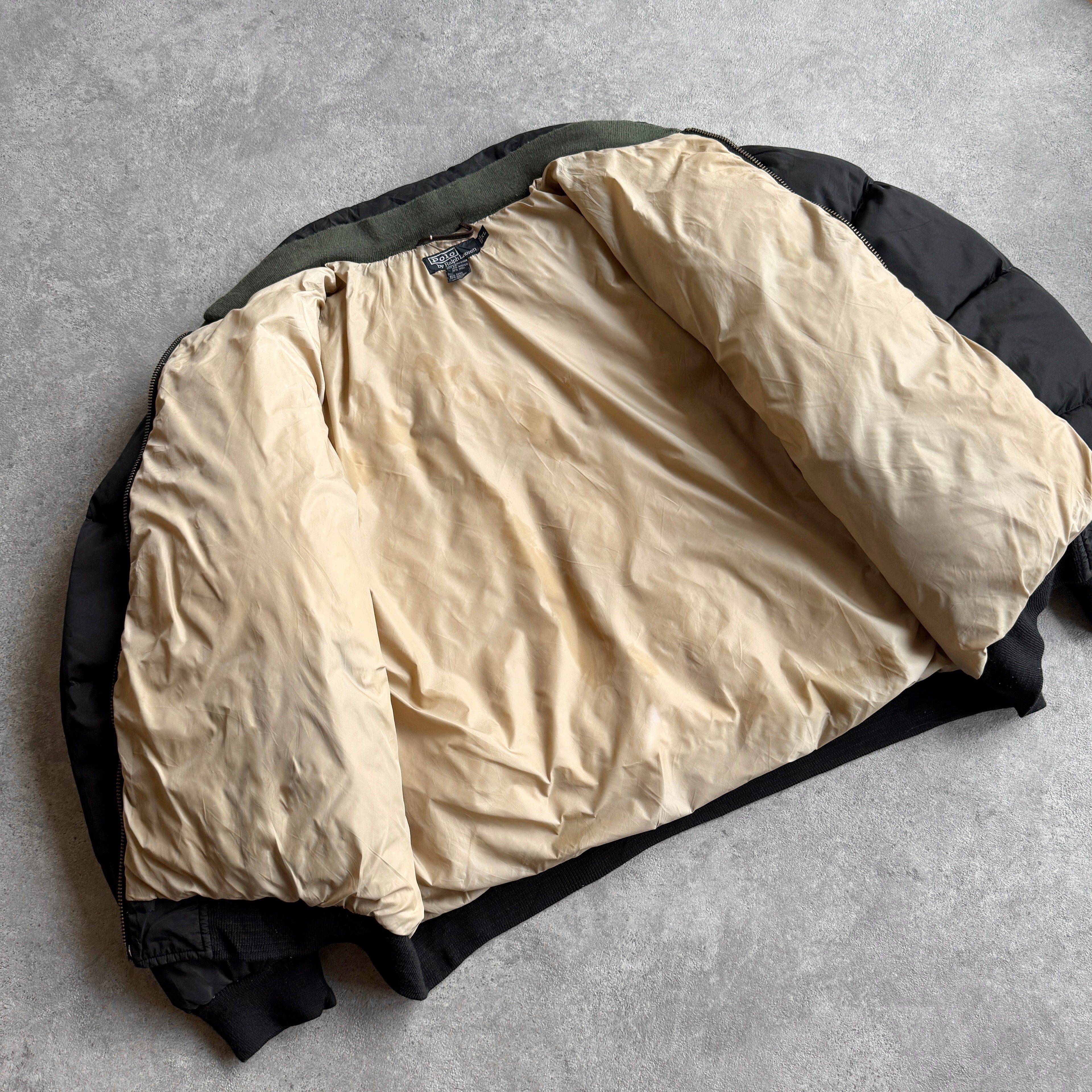 Ralph Lauren 1990s heavyweight down fill bomber puffer jacket (XL)