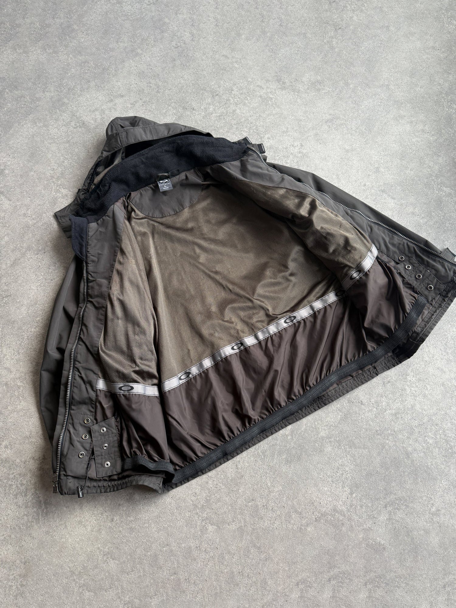 oakley software 2000s heavyweight technical jacket, zip and cuff detail