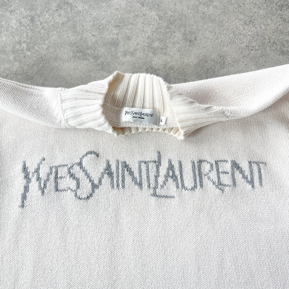 YSL RARE 2000s mockneck heavyweight knitted jumper (L)