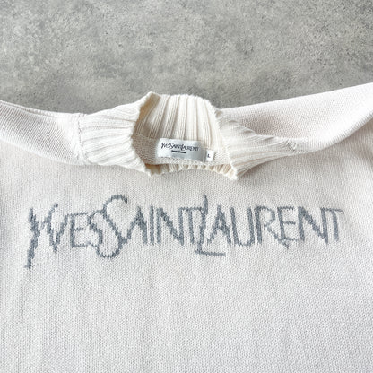 YSL RARE 2000s mockneck heavyweight knitted jumper (L)