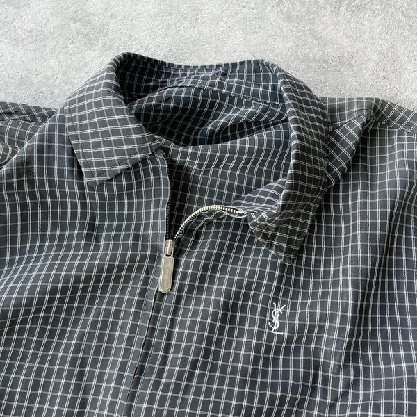 YSL 2000s lightweight check harrington jacket (M)