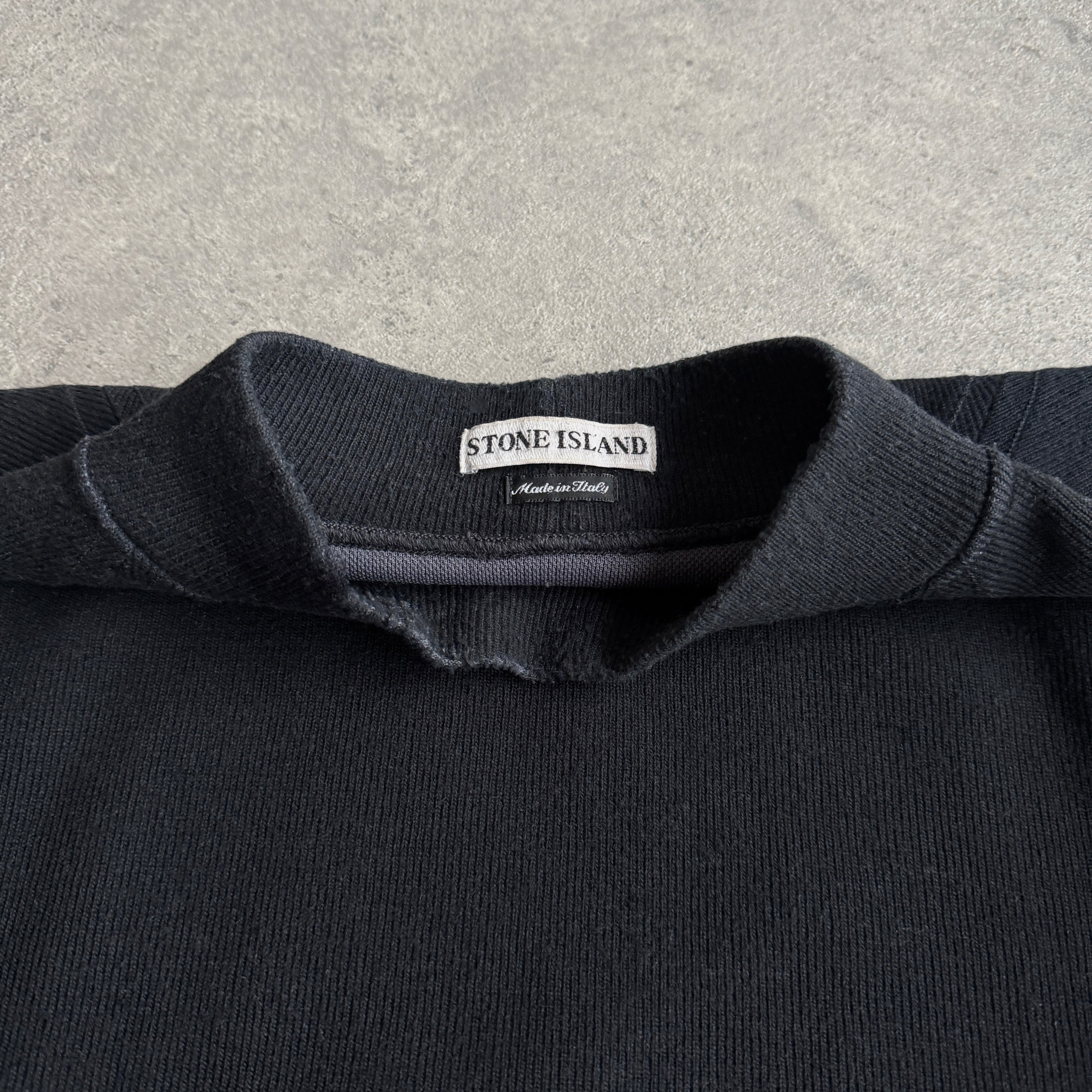 Stone Island RARE A/W 1998 heavyweight mock neck knitted jumper (XL)