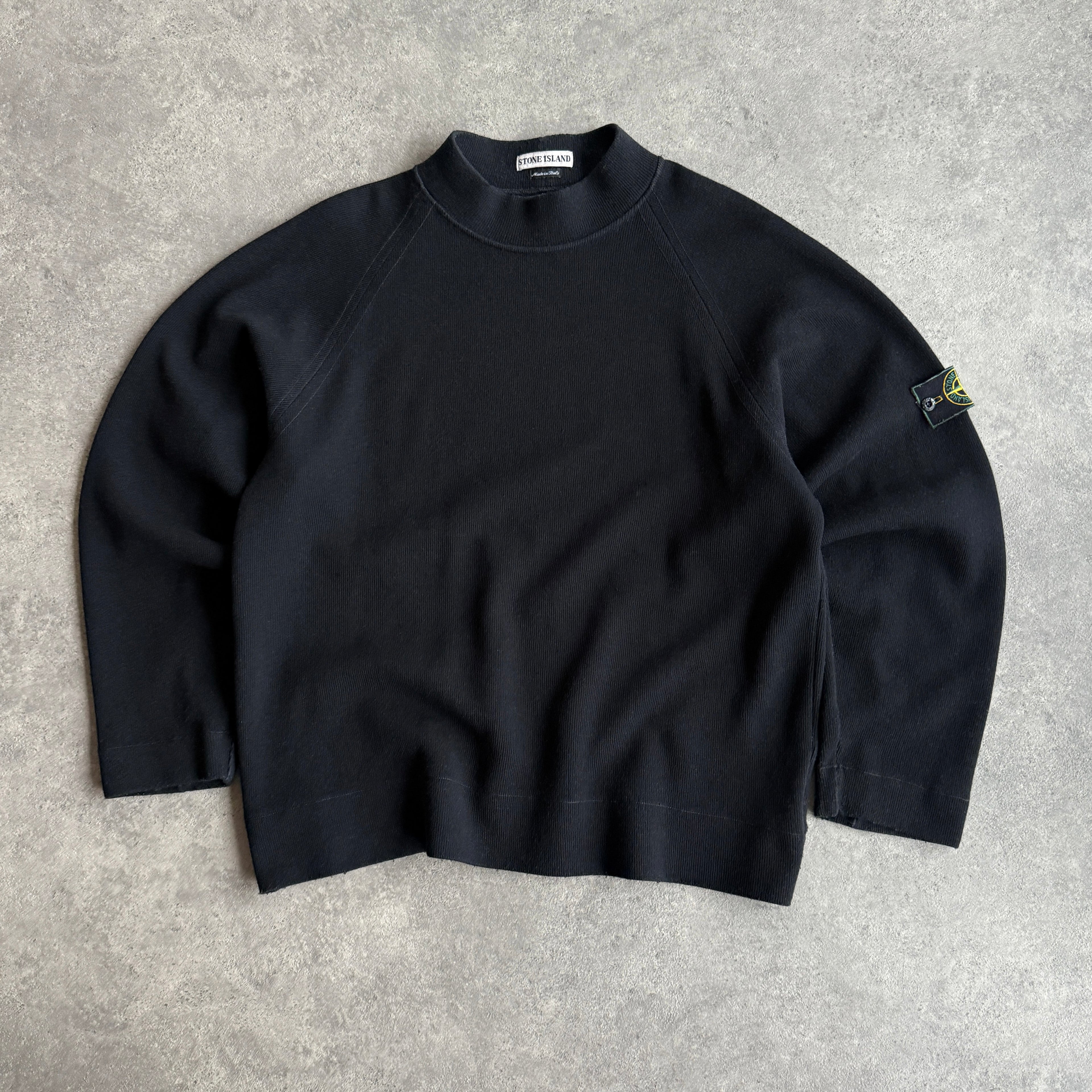 Stone Island RARE A/W 1998 heavyweight mock neck knitted jumper (XL)