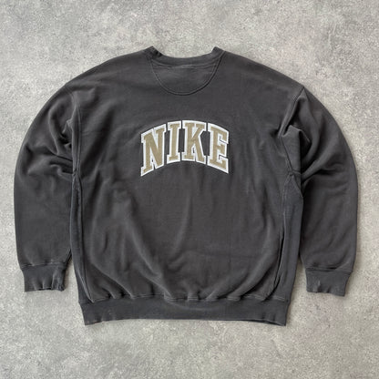 Nike RARE 1990s heavyweight embroidered swoosh sweatshirt (L)