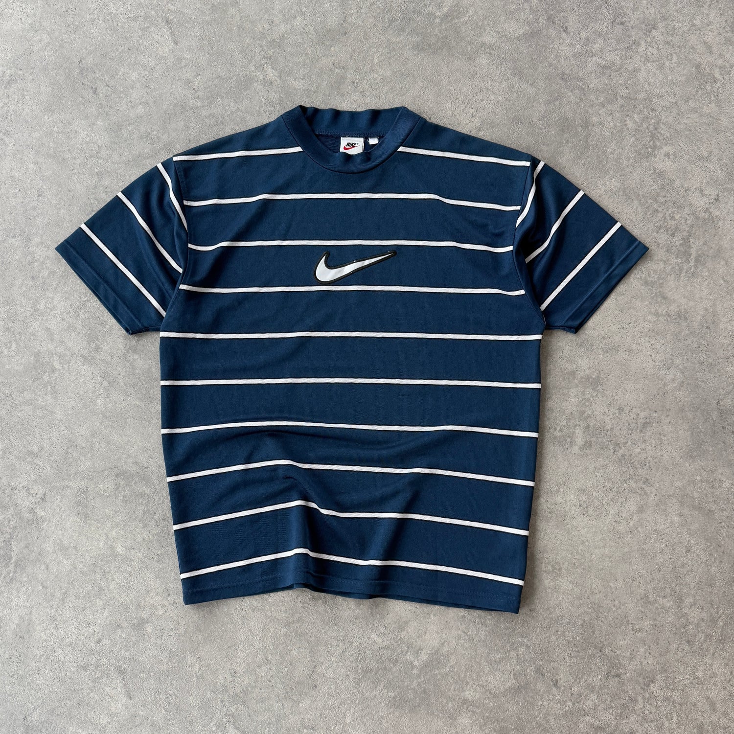 Nike RARE 1990s heavyweight striped technical  t-shirt (L)