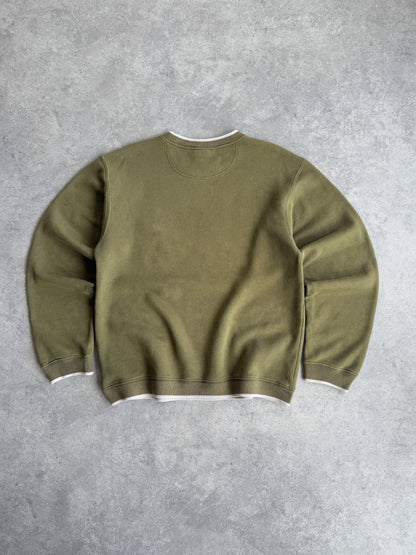 nike 2000s heavyweight embroidered swoosh sweatshirt, chest logo detail