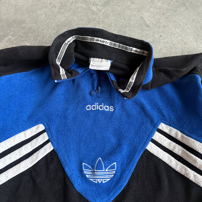 Adidas 1990s 1/4 zip heavyweight colour block fleece (M)