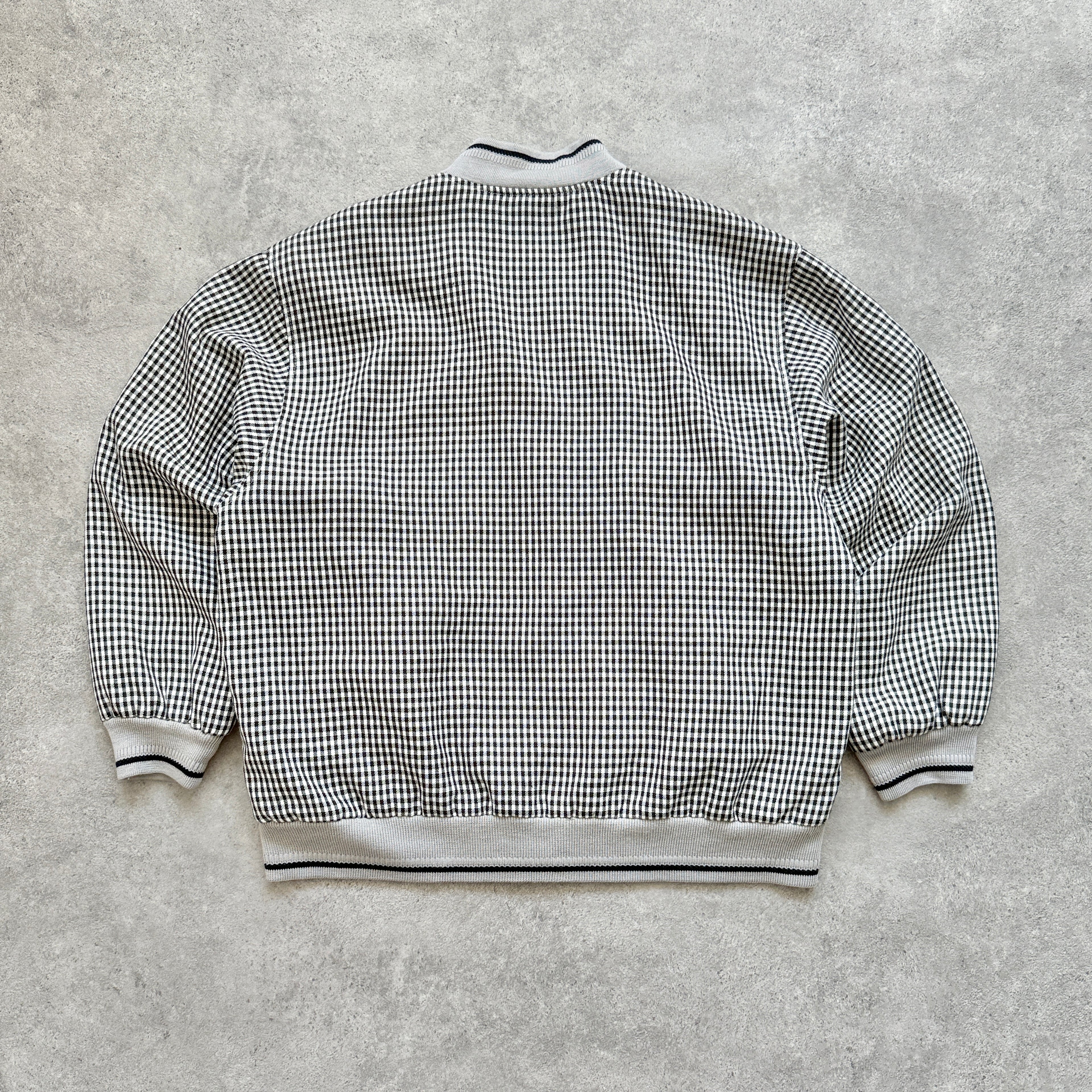 YSL 2000s embroidered check bomber jacket (M)