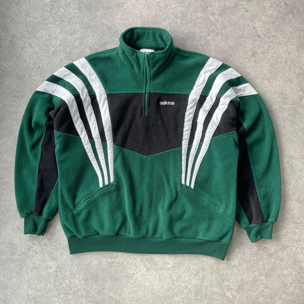 Adidas RARE 1990s 1/4 zip heavyweight colour block fleece jacket (XL)